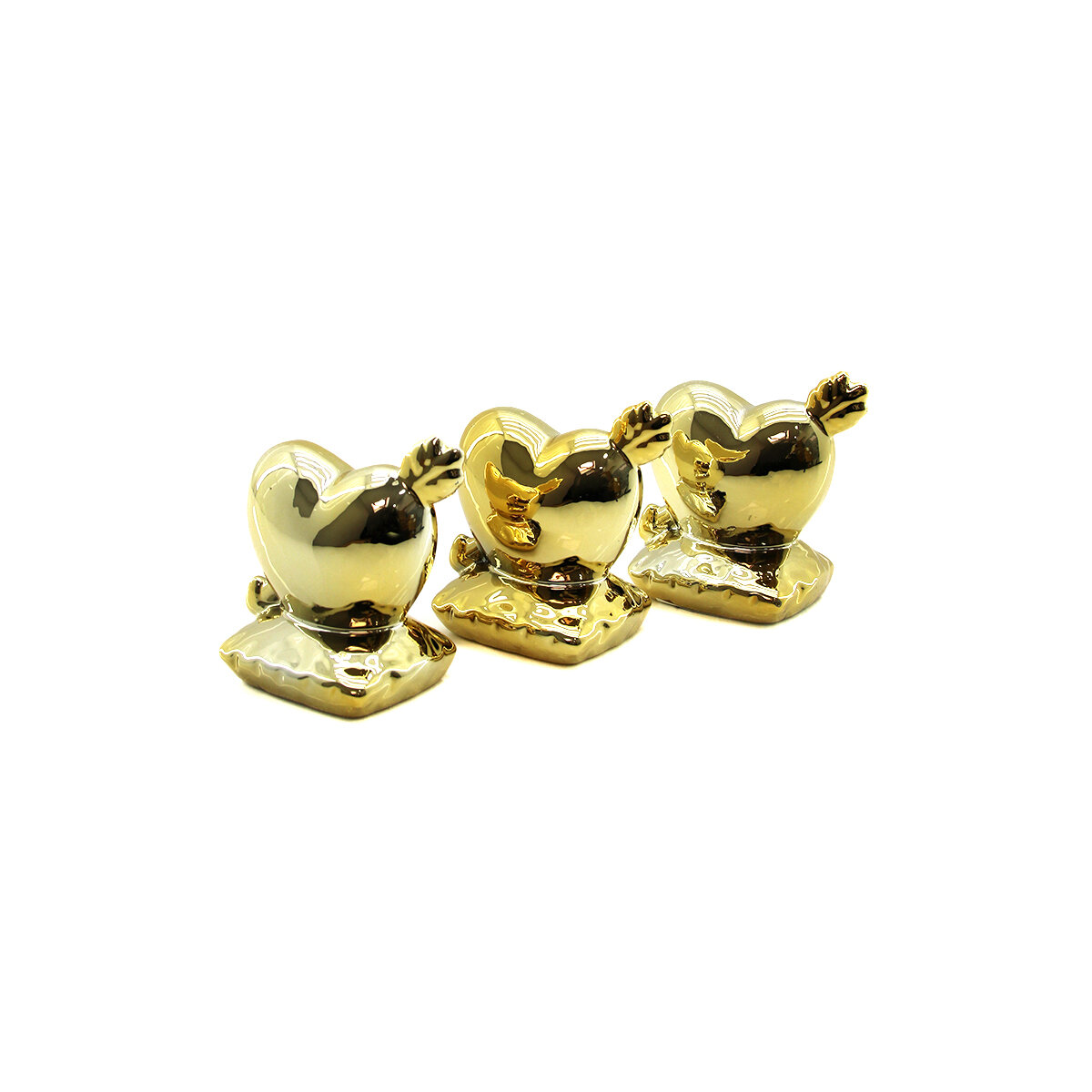 İBİCO İ12-110 ( KALP - OK & KÜÇÜK ) ( GOLD & SERAMİK ) BİBLO & DEKORATİF SÜS EŞYASI*12X16