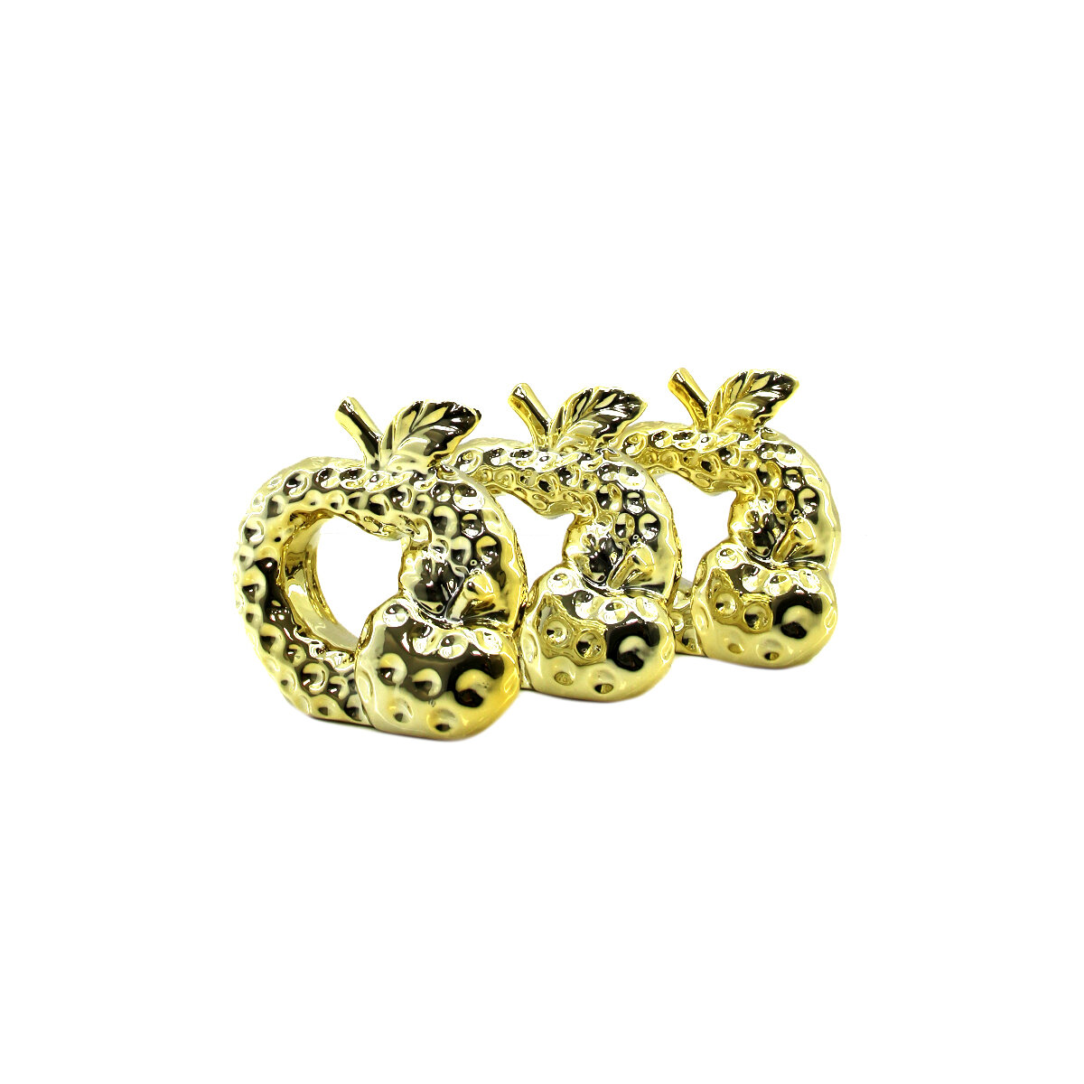 İBİCO İ12-119 ( ÇİFT ELMA & BÜYÜK ) ( GOLD & SERAMİK ) BİBLO & DEKORATİF SÜS EŞYASI*6X12