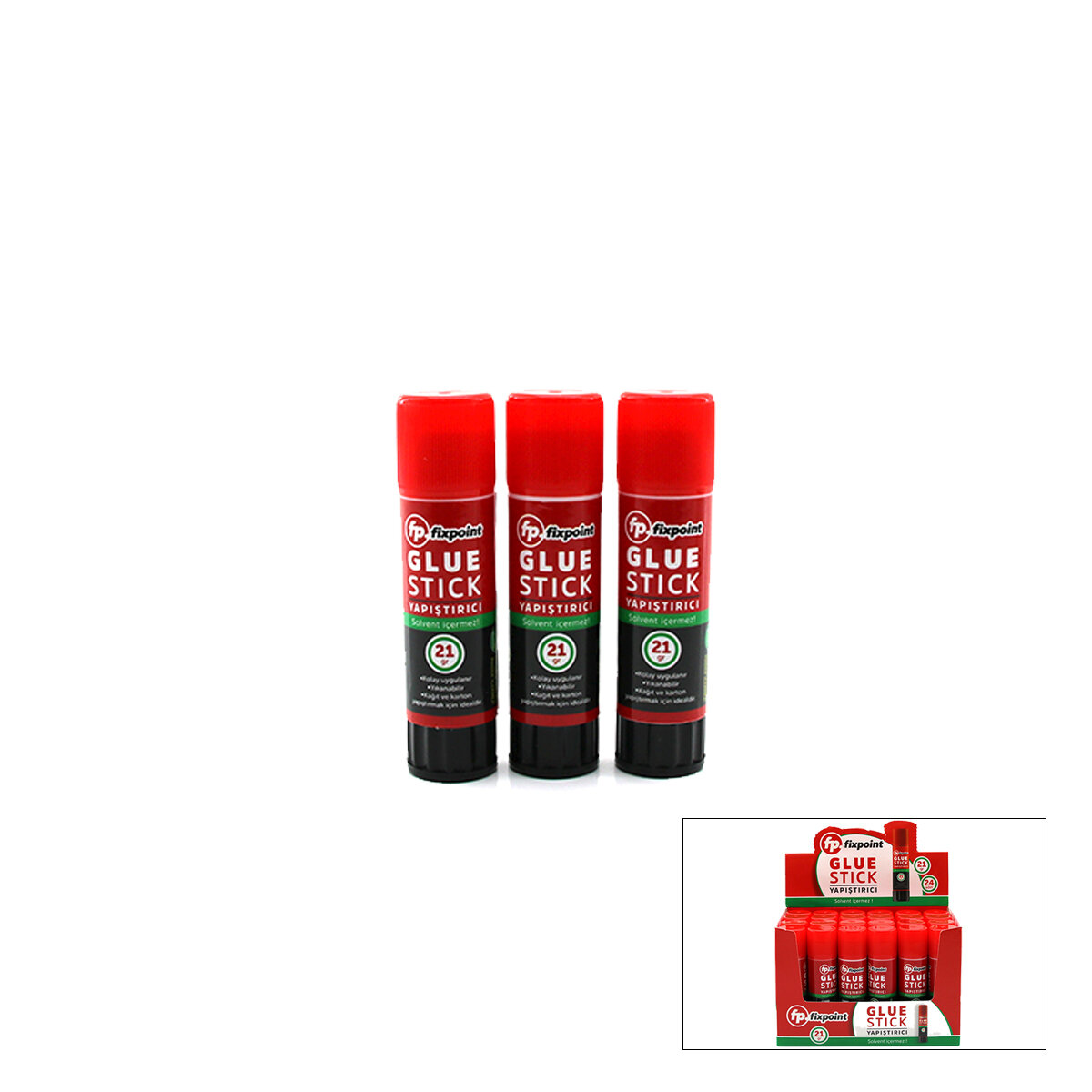 FİXPOİNT P-0650 ( 21GR ) STİCK YAPIŞTIRICI ( TOKSİT İÇERMEZ ) ( GÜVENLİ & TEMİZ & YIKANABİLİR )*24X24