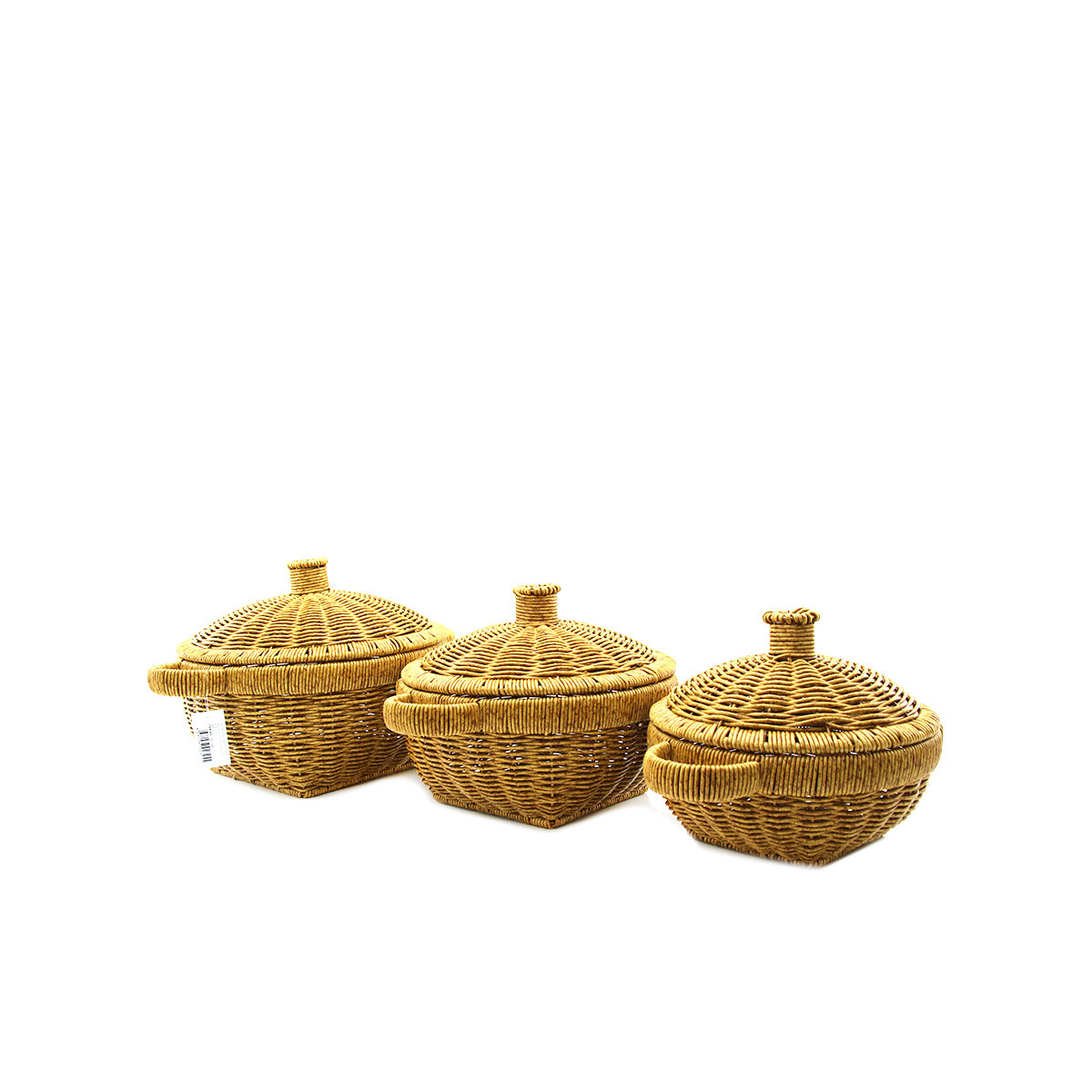 İBİCO İ22-325 ( 3PCS ) (YUVARLAK) (METAL İSKELE ) PLS.HASIR ORGANİZER SEPET ( KAPAKLI )*12=K