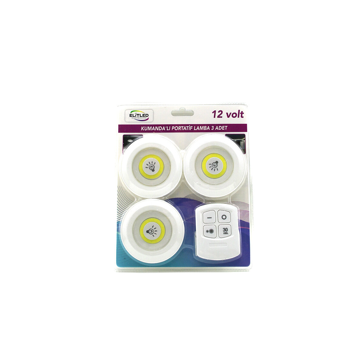 ELİTLED 3'LÜ LED ( 3PCS & YUVARLAK ) ( KUMANDALI & DOKUNMATİK ) ( PİLLİ ) LED LAMBA SETİ*80