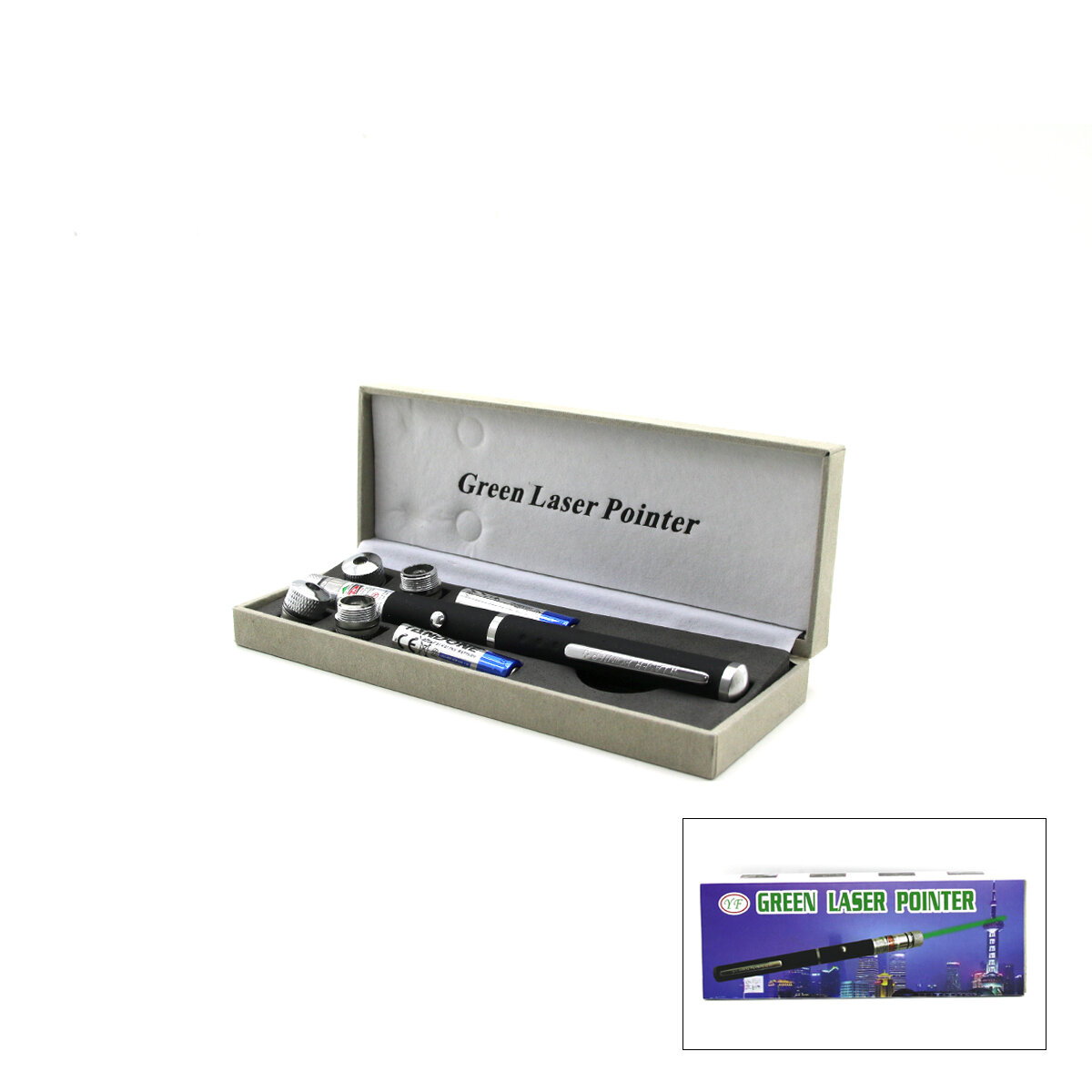 GREEN LASER POINTER YF-J02 ( YEŞİL LAZER ) (SİYAH METAL KASA) (FİŞLİ PİL ŞARJ CİHAZLI ) (BEYAZ KUTU AMBALAJ)*100