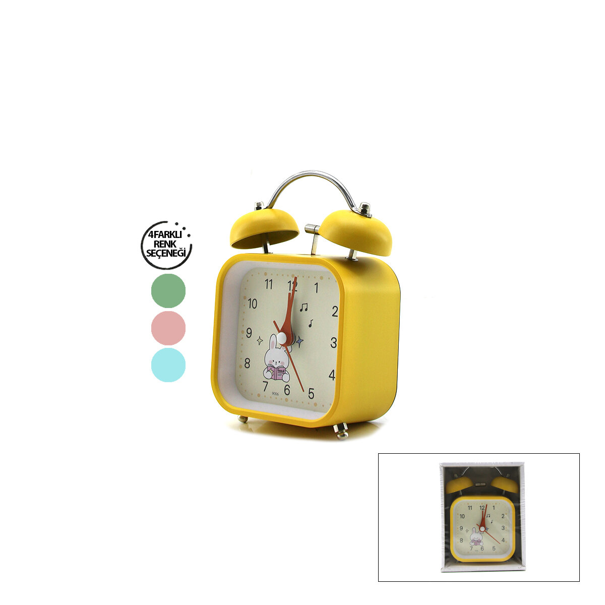 BGC-56 KARE MASA ÇALAR SAAT ( PLASTİK KASA RENKLİ & DESENLİ ) ( PİLLİ & IŞIKLI ) 8CM*100