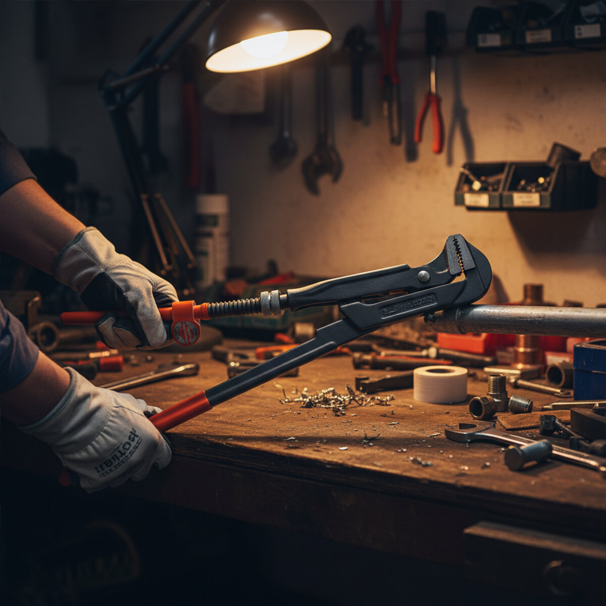 KINETEX KTX-023 ( 1.5" PARMAK ) MAŞALI ÇELİK BORU ANAHTARI ( KAYMAZ KILIFLI SAP )*24