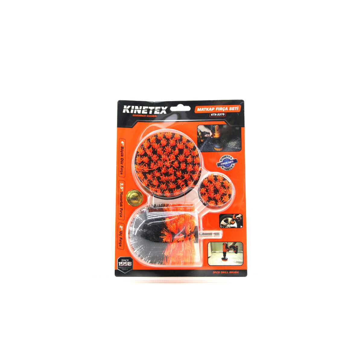 KINETEX KTX-3375 ( 3PCS SET ) MATKAP FIRÇASI (1/4" & 6.3MM) (BÜYÜK DÜZ= 4" İNÇ ) (YUVARLAK= 3.5" İNÇ) (UÇ FIRÇA= 2" İNÇ)*40