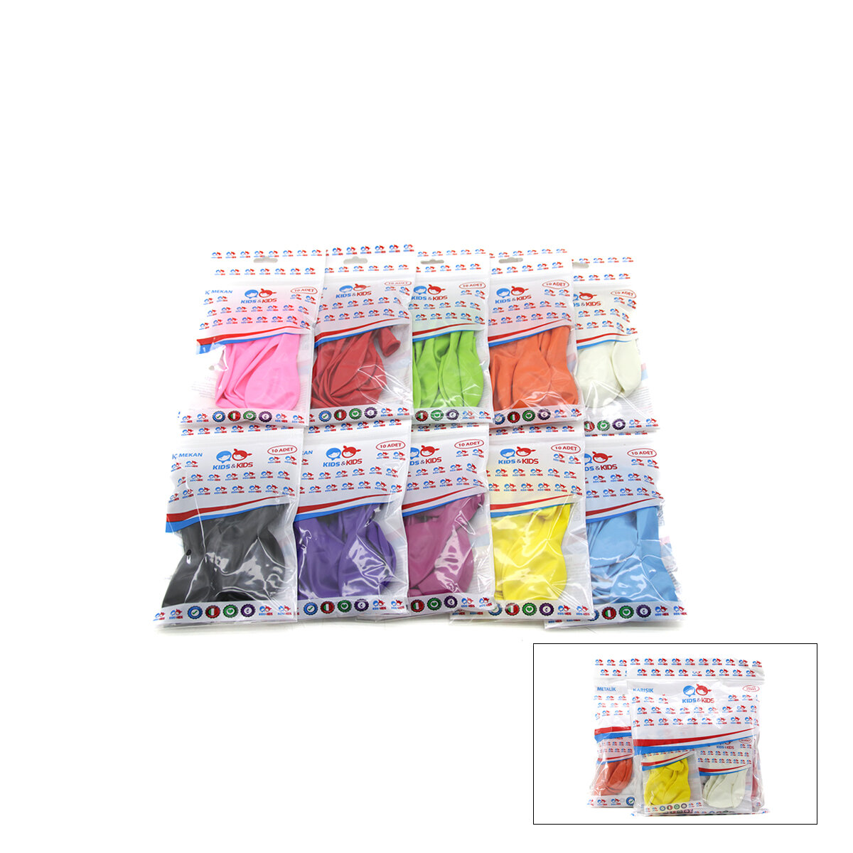 KIDS & KIDS G-90A  ( İÇ MEKAN & KARIŞIK ) ( 10PCS ) BALON*10X100