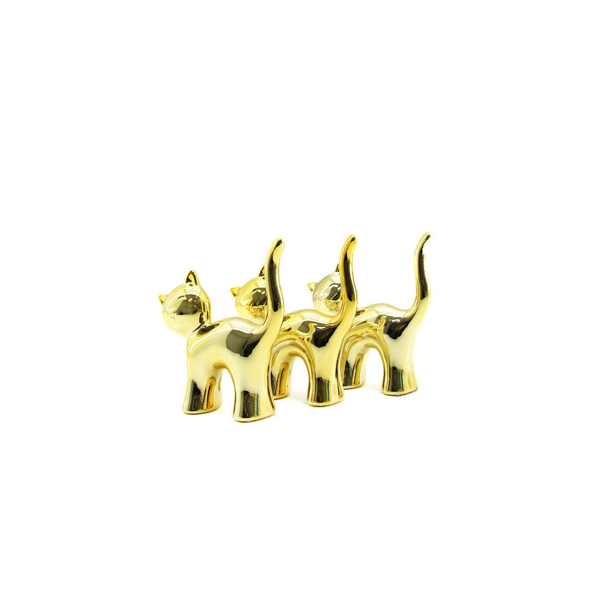 İBİCO İ12-120 ( KEDİ & ORTA ) ( GOLD & SERAMİK ) BİBLO & DEKORATİF SÜS EŞYASI*12X16