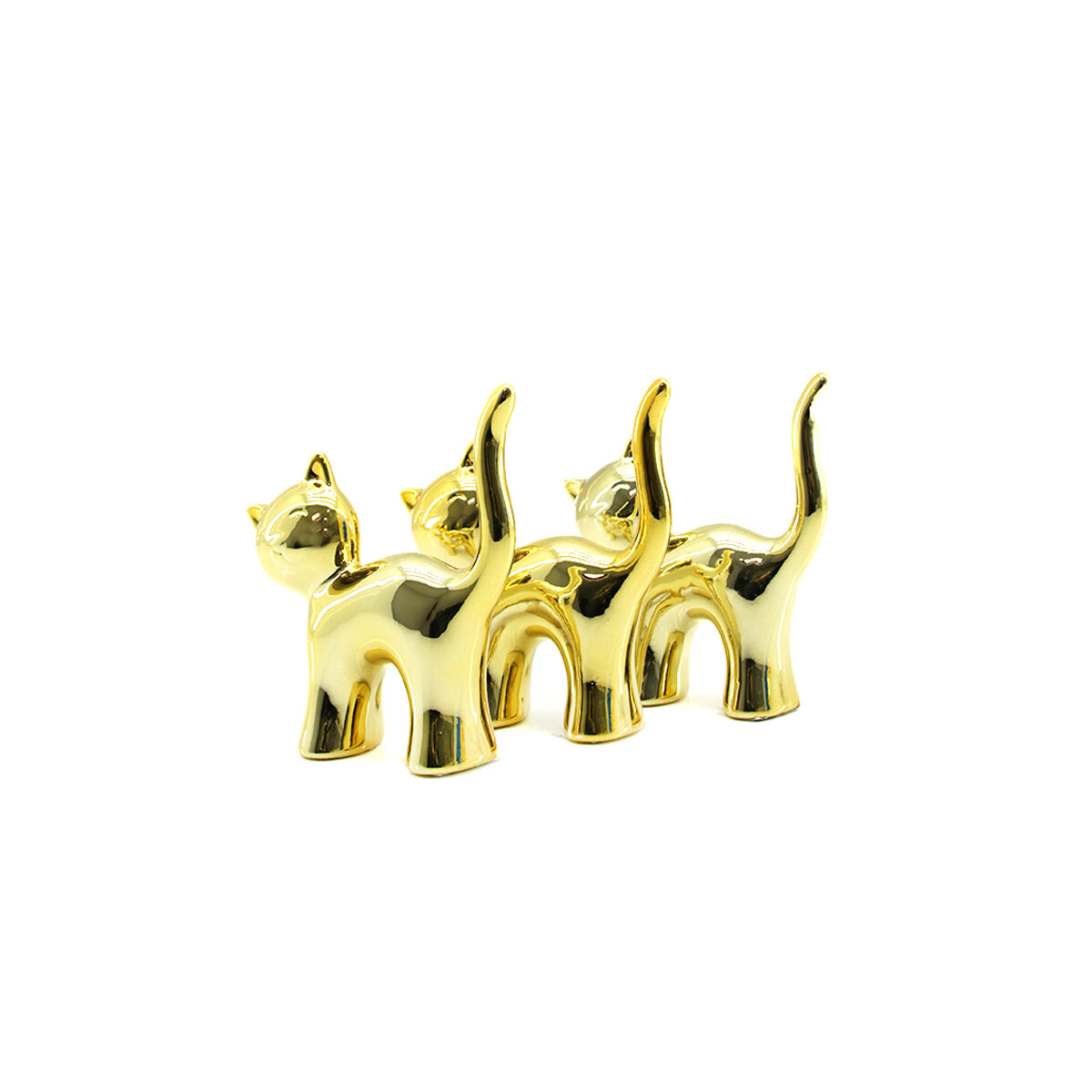 İBİCO İ12-121 ( KEDİ & BÜYÜK ) ( GOLD & SERAMİK ) BİBLO & DEKORATİF SÜS EŞYASI*6X16