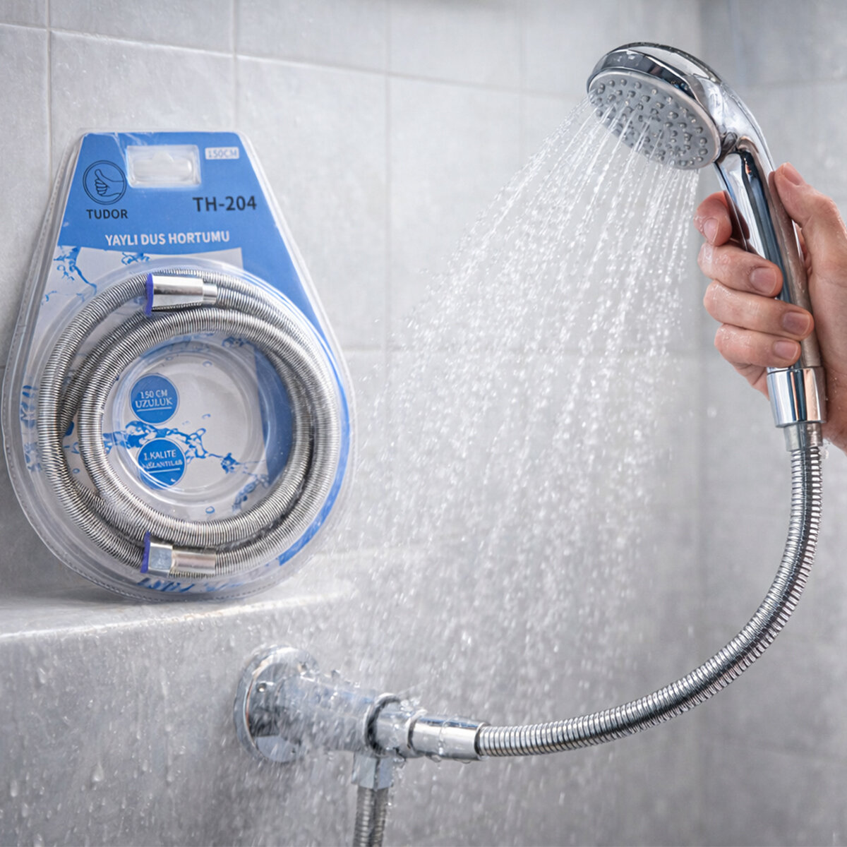 TUDOR TH-204 ( YAYLI METAL ) DUŞ HORTUMU ( 150CM ) ( VAKUMLU AMBALAJ )*50