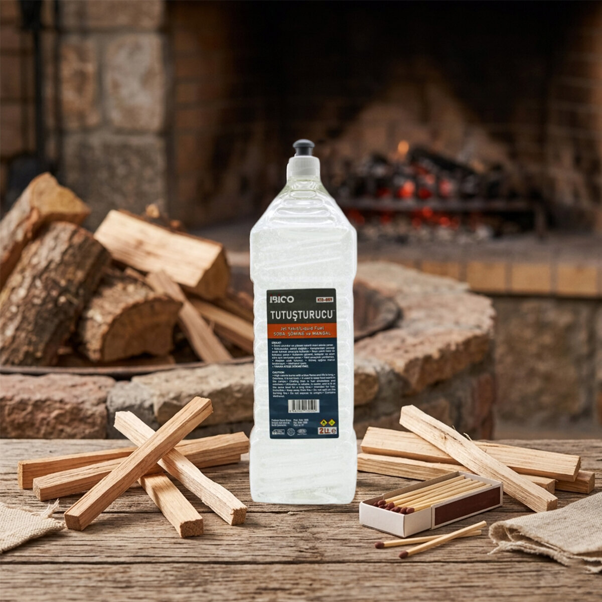 İBİCO K13-059 ( 2LT ) ÇOK AMAÇLI JEL YAKIT ( TUTUŞTURUCU ) ( SOBA & ŞÖMİNE & MANGAL )*12=K
