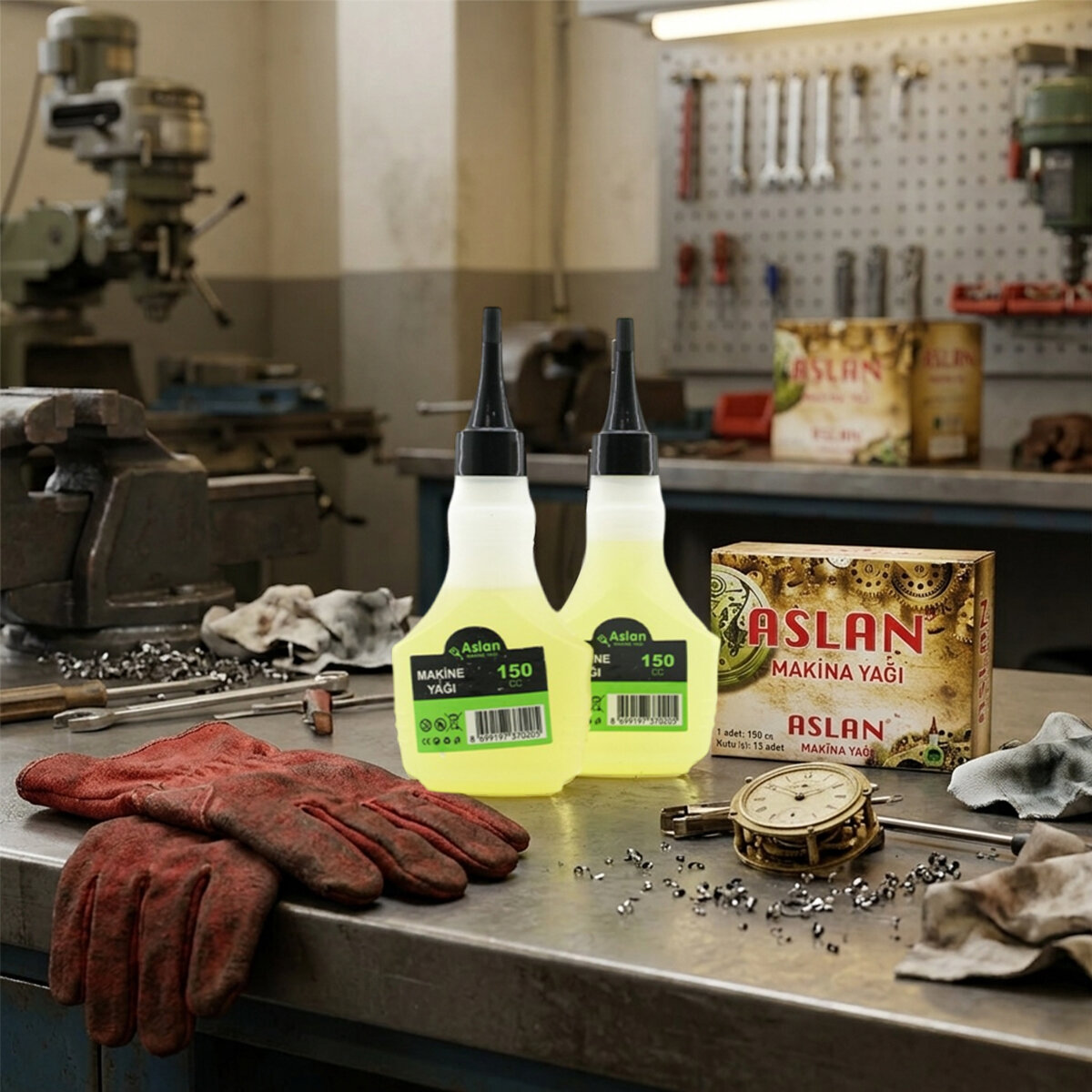 ASLAN MAKİNE YAĞI ( 150CC )*12X12 ASLAN MAKİNE YAĞI ( 150CC )*12X12