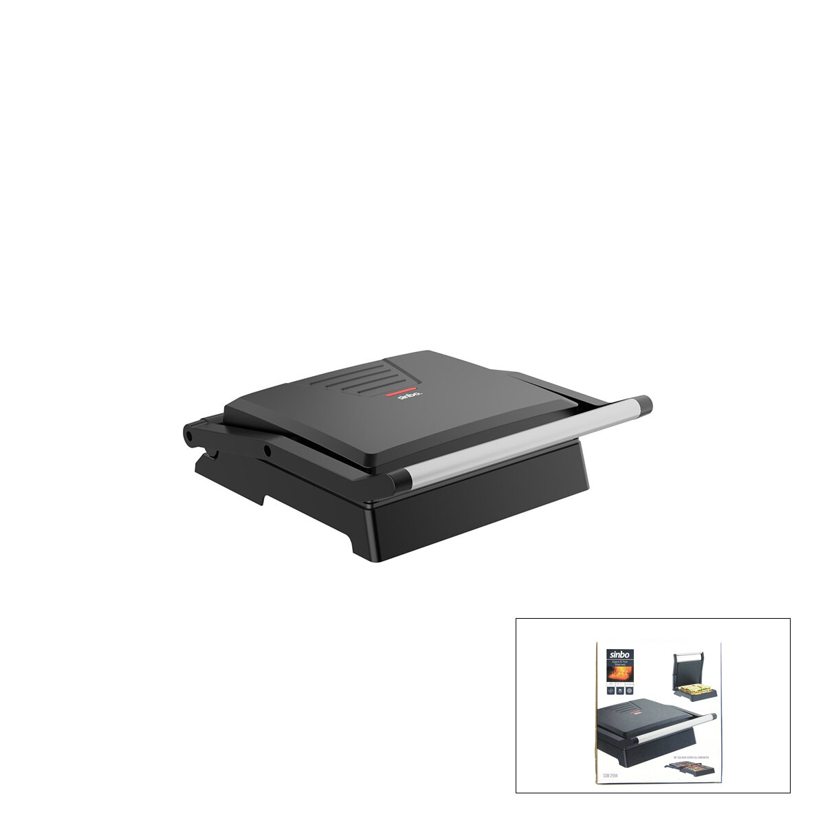 SİNBO SSM-2594 ELEKTRİKLİ TOST MAKİNESİ ( 4 DİLİM )  ( 180° AÇILIR ÜST GÖVDE = IZGARA KULLANIM ) 1000W *4