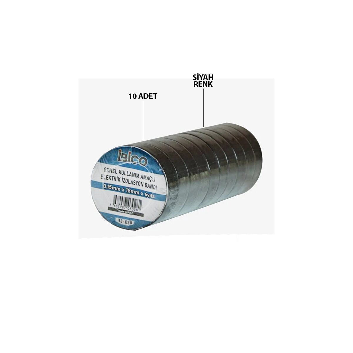 İBİCO İ13-028 ( SİYAH ) İZOLASYON ELEKTRİK BANTI ( 0.15MM X 18MM ) ( 6YDS )*10X50 İBİCO İ13-028 ( SİYAH ) İZOLASYON ELEKTRİK BANTI ( 0.15MM X 18MM ) ( 6YDS )*10X50