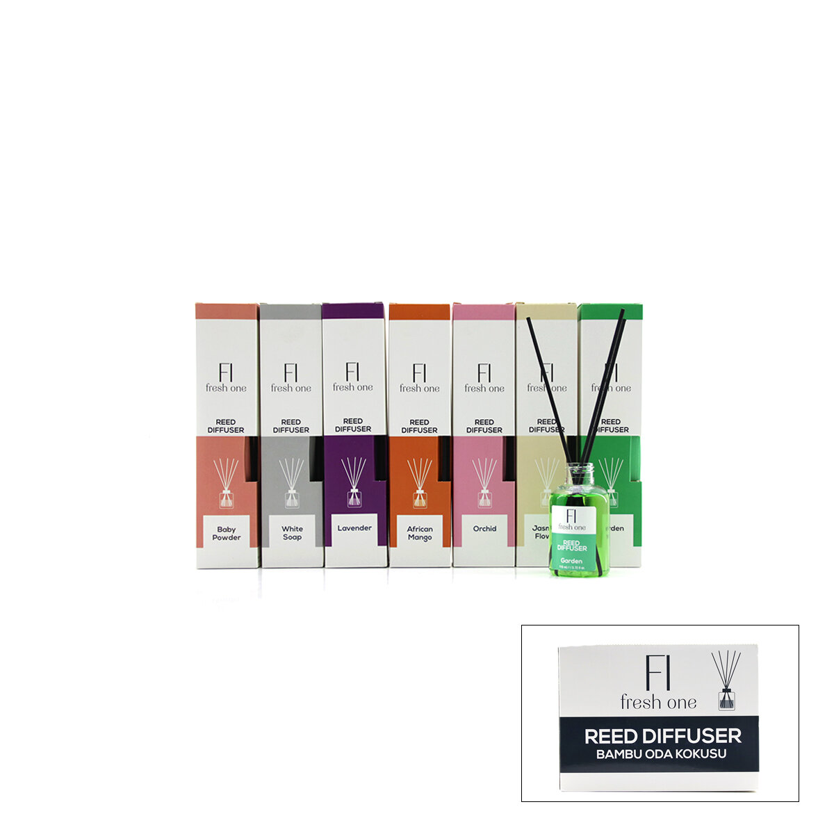 FRESH ONE ( 110ML )  BAMBU ORTAM KOKUSU ( PLASTİK ŞİŞE ) ( GARDEN & LAVANDER & BABY POWDER & AFRİCAN MANGO )*24=K