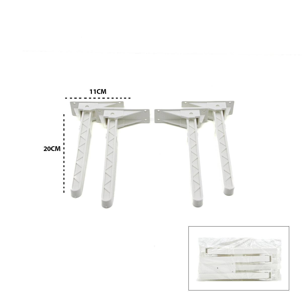 İBİCO-978 ( BEYAZ ) SOFRA AYAK ( KOMPLE PLASTİK ) ( 20CM ) ( AÇ KAPA )*4X50