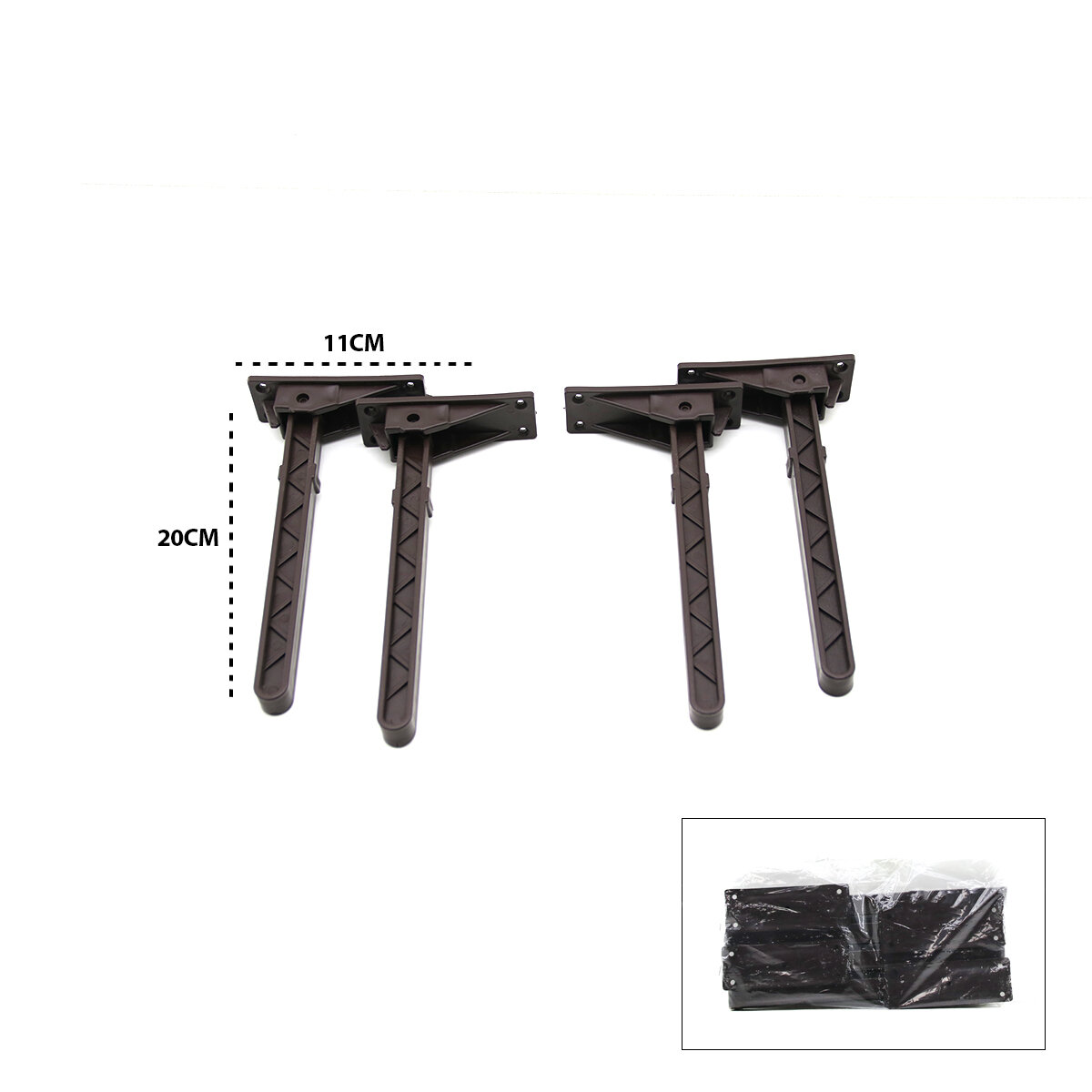 İBİCO-979 ( KAHVERENGİ ) SOFRA AYAK ( KOMPLE PLASTİK ) ( 20CM ) ( AÇ KAPA )*4X50