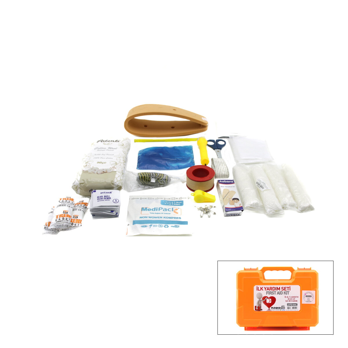SUPER-BAG ASR-5015 ( BÜYÜK ) ( PLASTİK ÇANTALI ) İLK YARDIM SETİ ( FIRST AID KIT )*12
