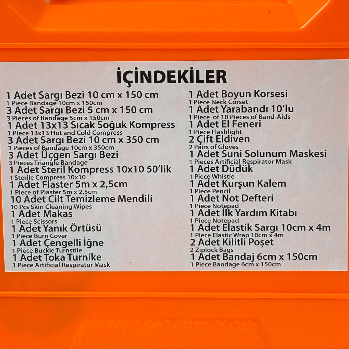 SUPER-BAG ASR-5015 ( BÜYÜK ) ( PLASTİK ÇANTALI ) İLK YARDIM SETİ ( FIRST AID KIT )*12 SUPER-BAG ASR-5015 ( BÜYÜK ) ( PLASTİK ÇANTALI ) İLK YARDIM SETİ ( FIRST AID KIT )*12