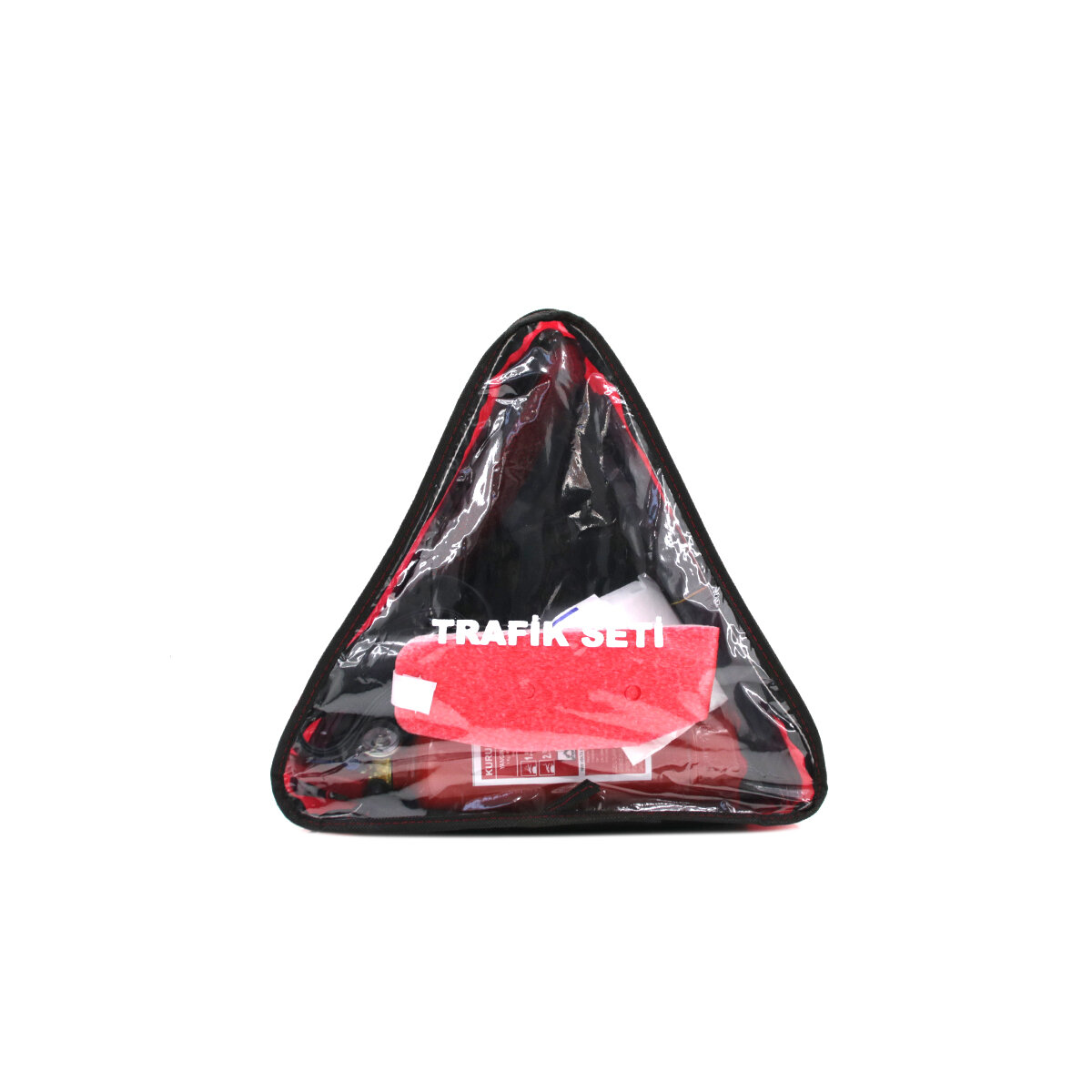 KRT-1097 TRAFİK SETİ ( 8PCS=YANGIN SÖNDÜRME TÜPÜ=1KG & 2PCS REFLEKTÖR & ARAÇ TAKOZ & ÜÇGEN SARGI BEZİ & BOYUN KORSE & TURNİKE=KAN DURDURMA& SET ÇANTASI)*12