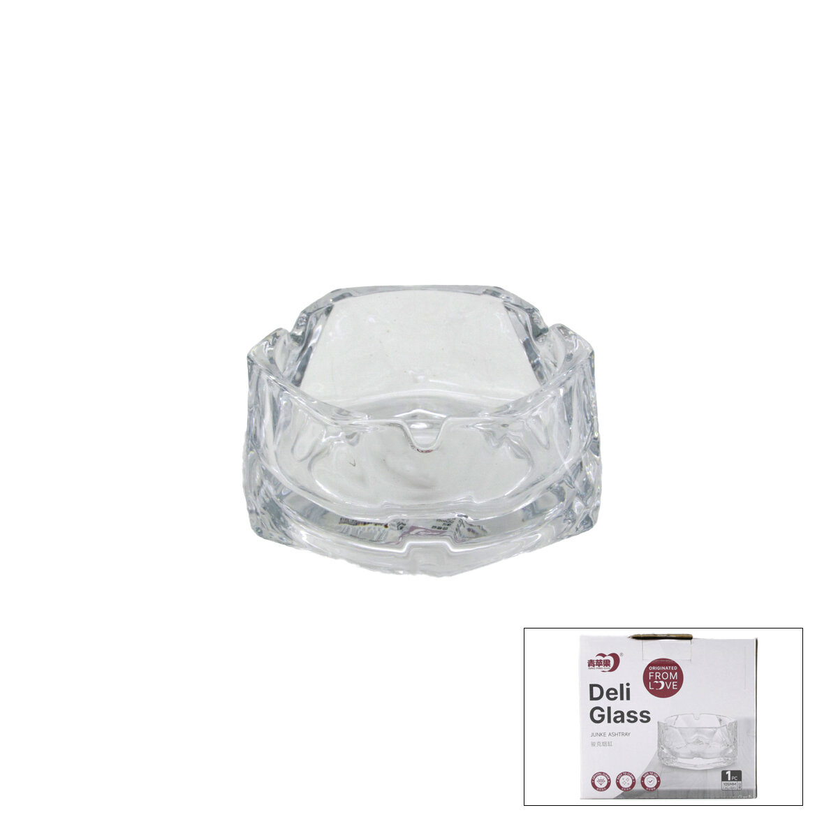 DELİ GLASS YG1201/LI ( CAM & PİRAMİT ) YUVARLAK KÜLLÜK ( ÇAP: 10CM & D: 4.6CM & 105MM )*24