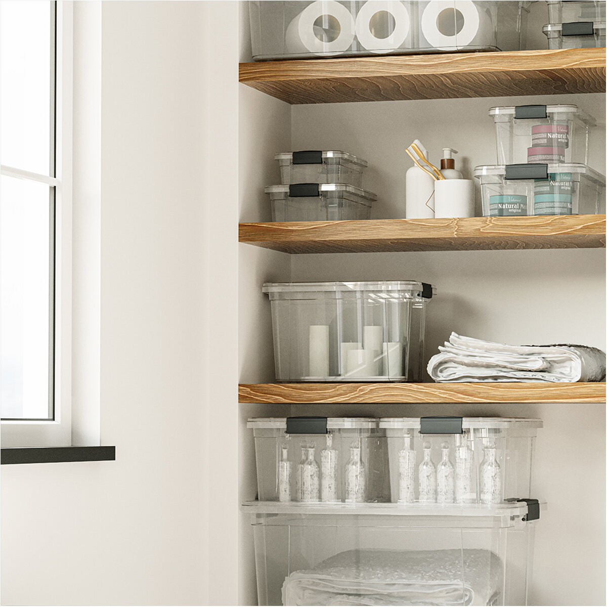 DÜNYA DP-33106-102 ( 21.5LT ) ( ŞEFFAF ) ÇOK AMAÇLI SAKLAMA KUTUSU & ORGANİZER ( KİLİTLİ KAPAK ) ( 525X355X150MM )*12=K