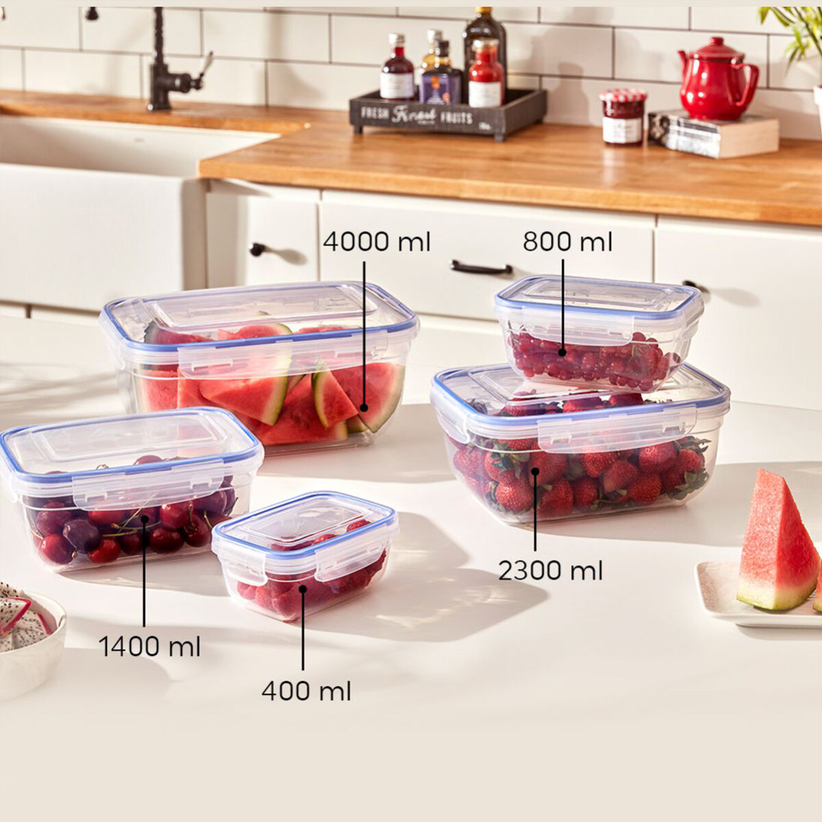 DÜNYA DP-30113-102 ( 1400ML & DİKDÖRTGEN ) ( ŞEFFAF & BEYAZ ) SAKLAMA KABI ( CONTALI & SIZDIRMAZ )*12=K