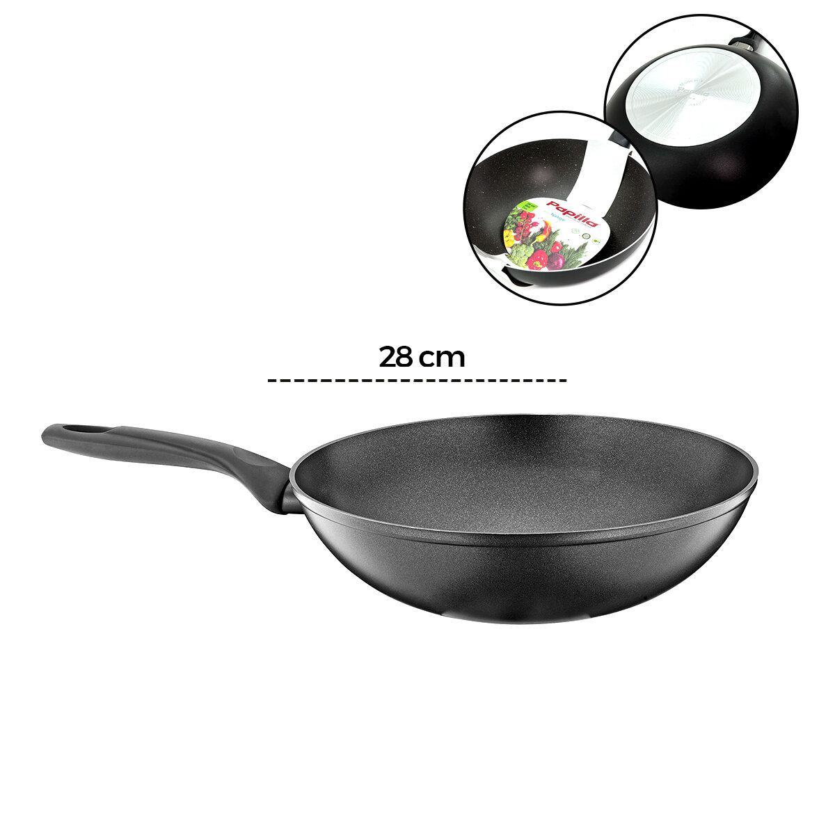 PAPİLLA RAGNAR ( WORK PAN ) ( 28CM ) ( ŞEF TAVA ) ( GRANİT ) ( DIŞ KIRÇIL ) ( TEK SAPLI ) ( BRKT-739446 )*6=K