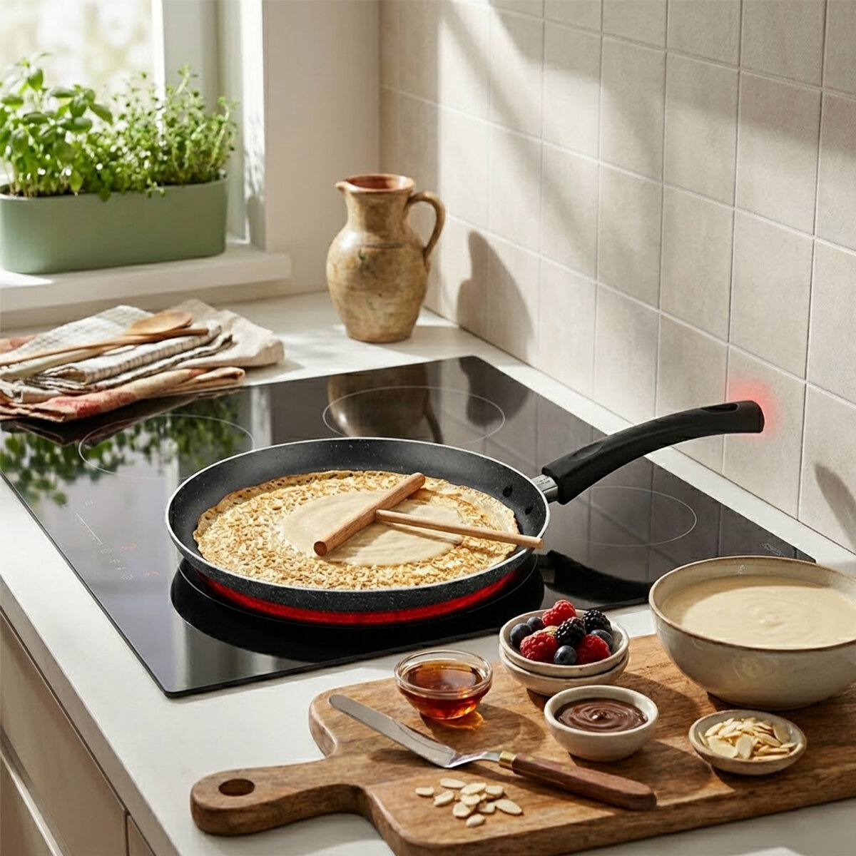 PAPİLLA RAGNAR ( CREPİER PAN ) ( 25CM ) ( KREP TAVA ) ( GRANİT ) ( DIŞ KIRÇIL ) ( TEK SAPLI ) ( BRKT-739361 )*12=K