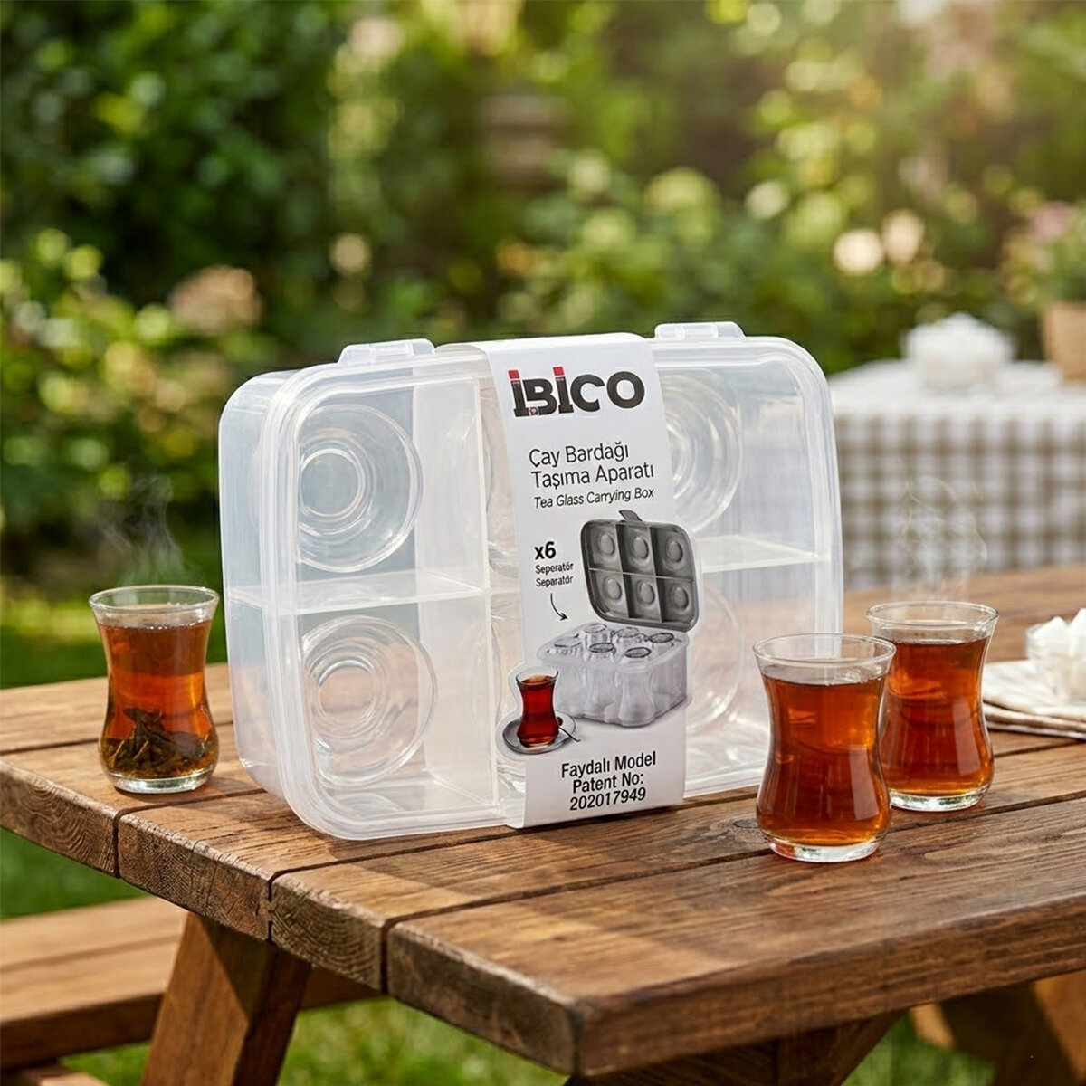 İBİCO K17-001 ( 6LI ) ( ÇAY BARDAK ) TAŞIMA APARATI ( ŞEFFAF PLASTİK )*24=K İBİCO K17-001 ( 6LI ) ( ÇAY BARDAK ) TAŞIMA APARATI ( ŞEFFAF PLASTİK )*24=K