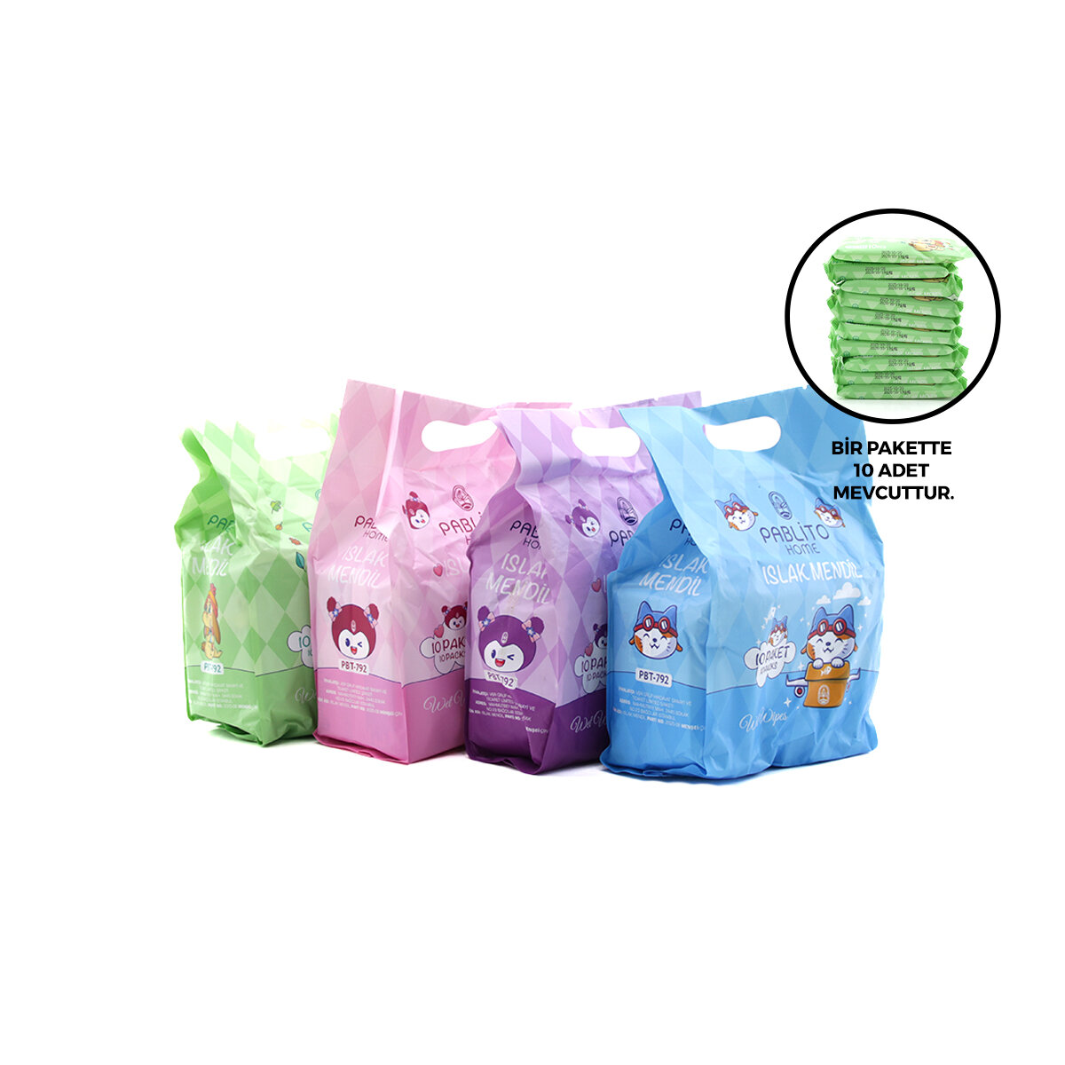 PABLITO PBT-792 ( 10 PCS ) MİNİ & CEP ISLAK MENDİL*24=K