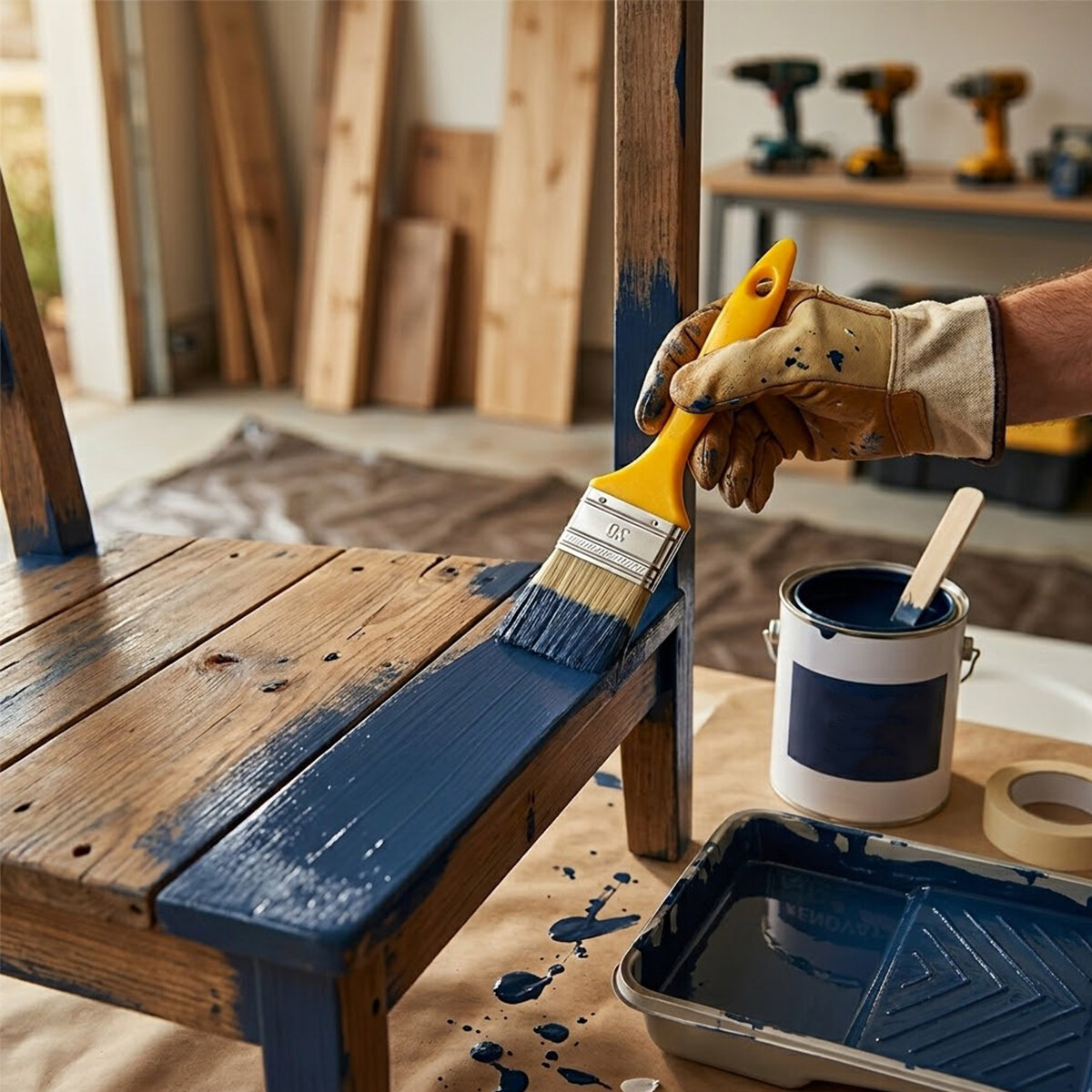 GÜNSAN ( -001 520 ) ( NO-2 ) ( 50MM ) ( STANDART ) ( SARI SAPLI ) ( KESTİRME ) BOYA FIRÇASI*12X10