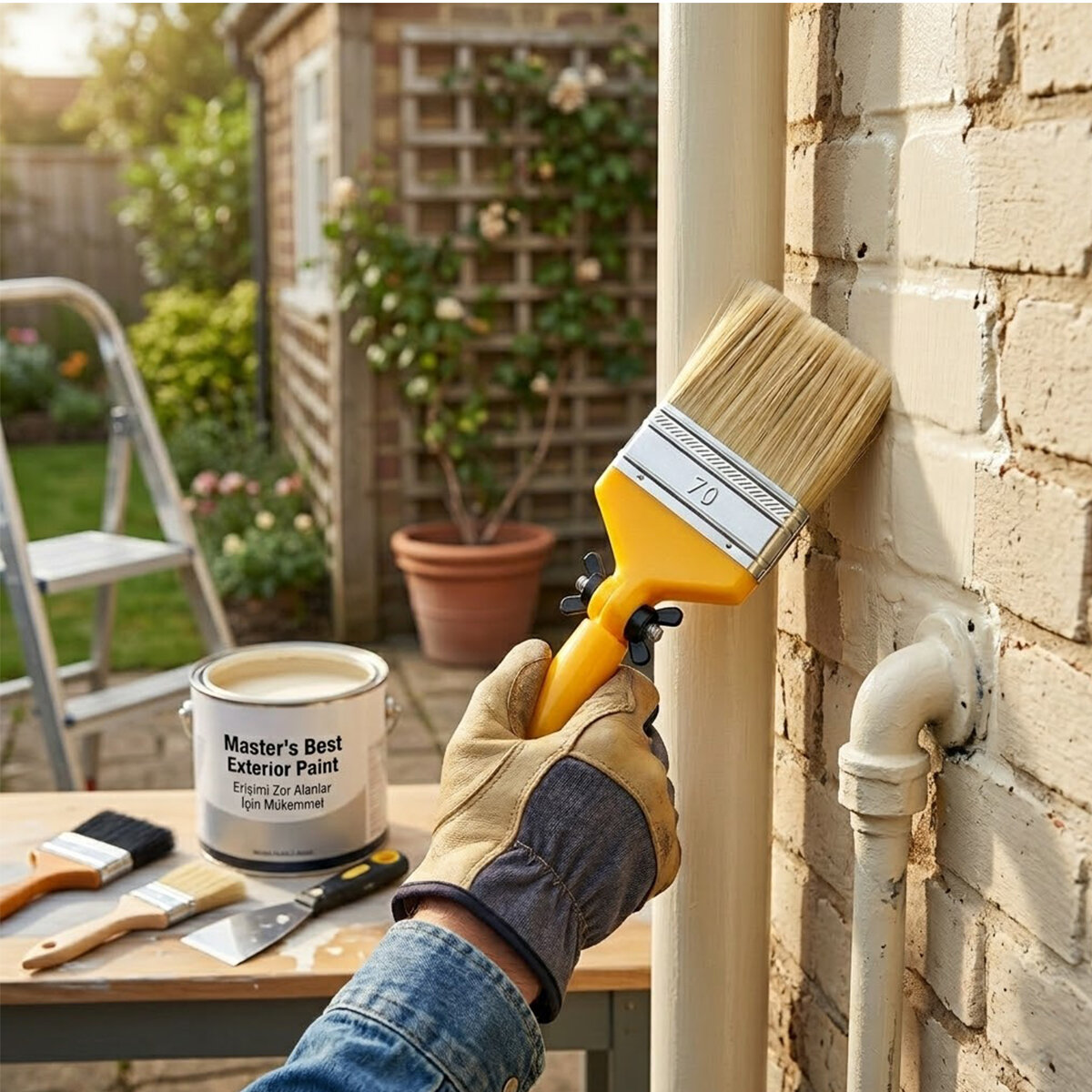 GÜNSAN ( -040 030 ) ( NO-3 ) ( 70MM ) ( UZMAN ) ( SARI SAPLI = AYARLI ) ( ROBOT ) BOYA FIRÇASI*12X5