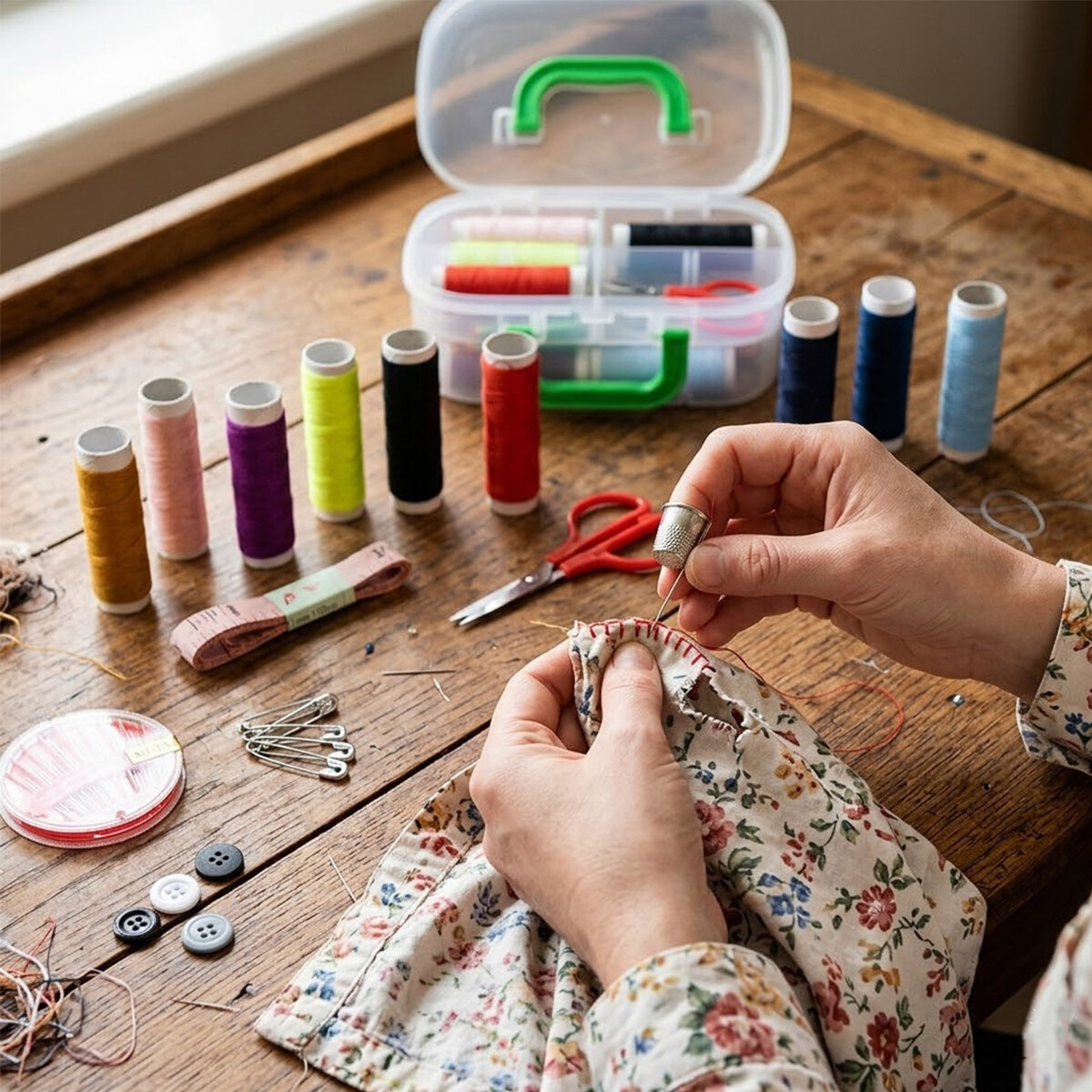 BELLA HOUSE K-1888 ( KÜÇÜK ) ÇANTALI DİKİŞ SETİ ( İPLİK & MEZURA & TEKSTİL MAKASI & İĞNE & YÜZÜK )*180