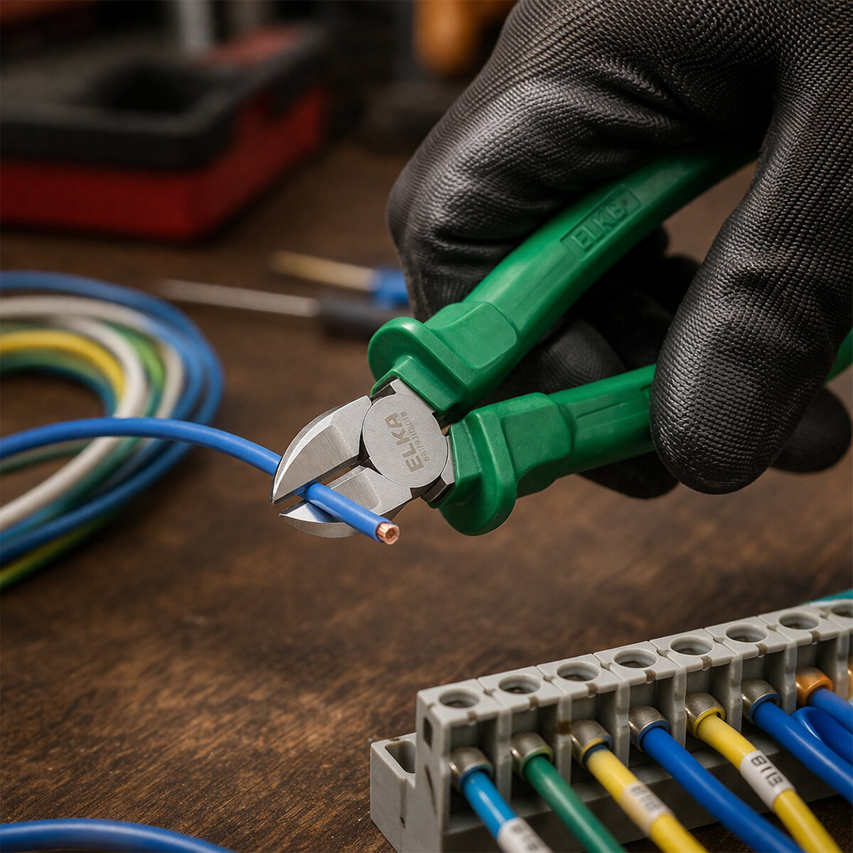 ELKA KOD-D006G ( 6'' ) ( YAN KESKİ ) ( YEŞİL ) SAPLI ( 160MM )*12X10