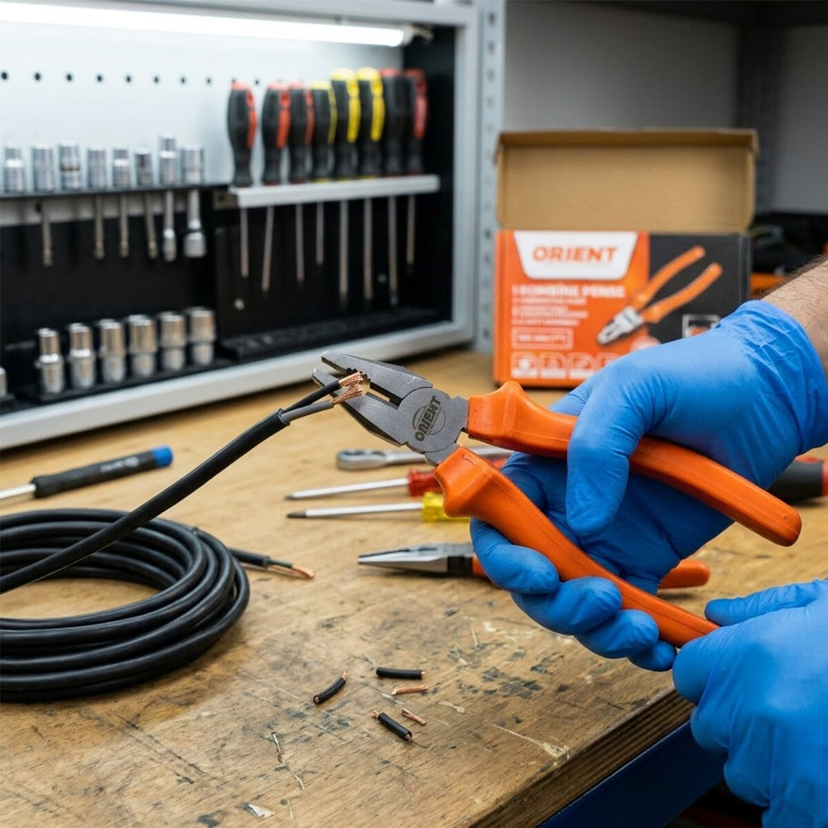 ORIENT OSP7T PROFESYONEL  ( 7" & 180MM ) KOMBİNE PENSE ( TUTUNCU SAPLI )( RAF ASKI APARATLI )*6X12