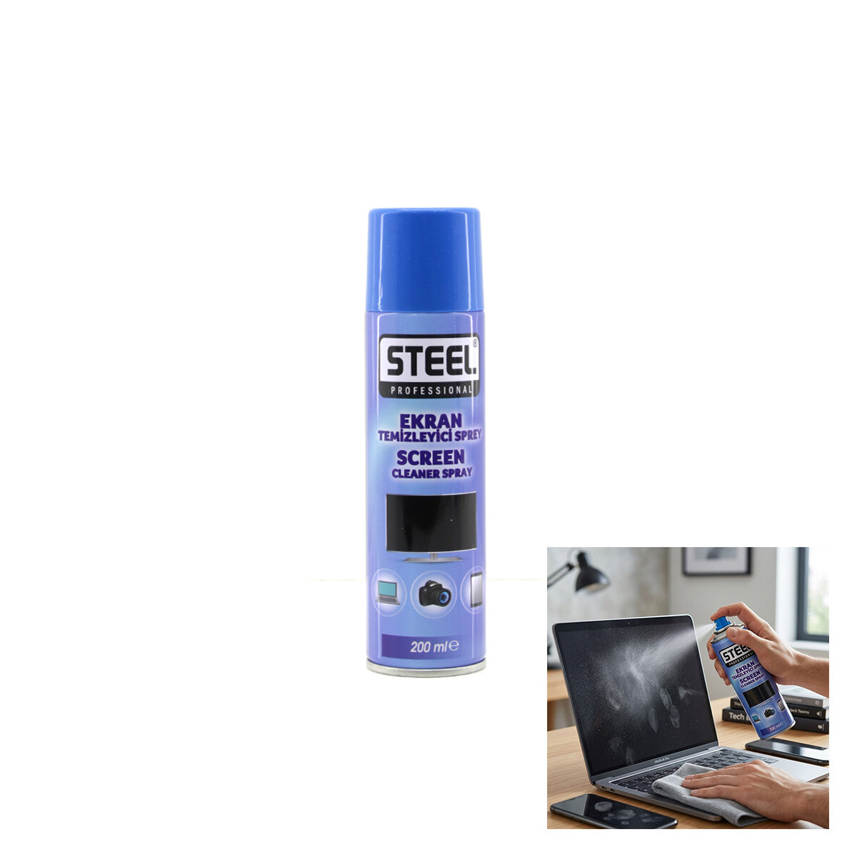 STEEL CK-3278 EKRAN TEMİZLEYİCİ SPREY ( 200ML )*30
