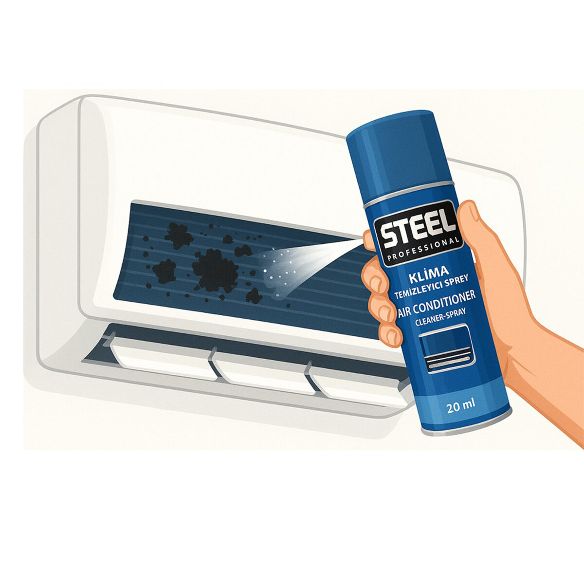 STEEL CK-3247 KLİMA TEMİZLEYİCİ SPREY ( 200ML )*30