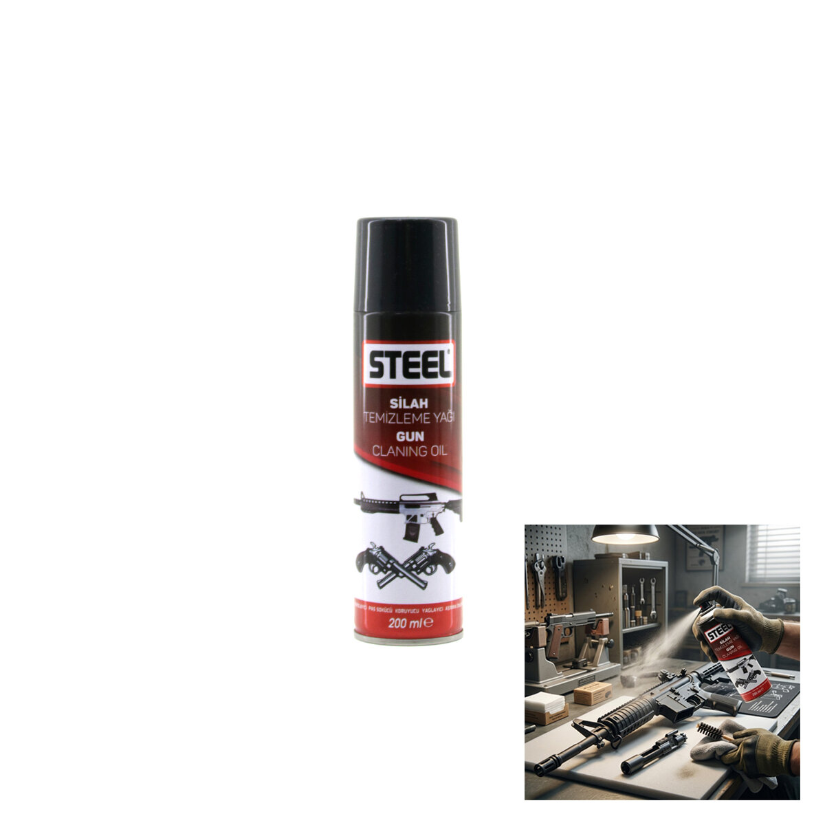 STEEL CK-3308 SİLAH TEMİZLEME YAĞI & SPREY ( 200ML )*30