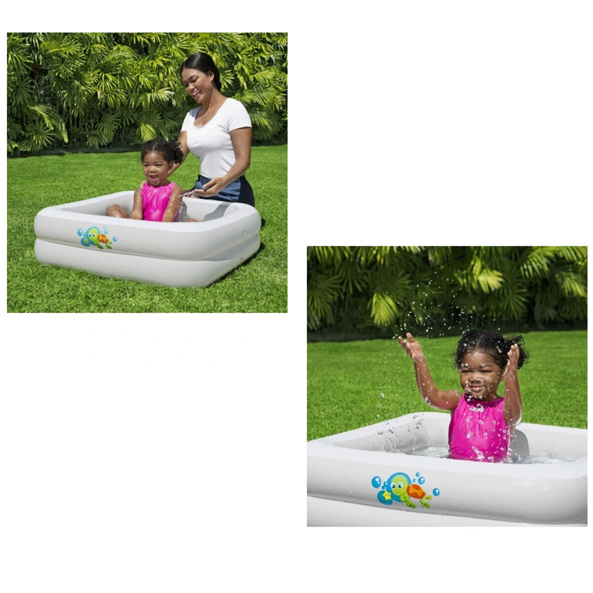 BESTWAY-51116 ( 2 HALKA ) KARE BEBEK ŞİŞME HAVUZ ( 86X86X25CM ) ( 0-3YAŞ )*8=K