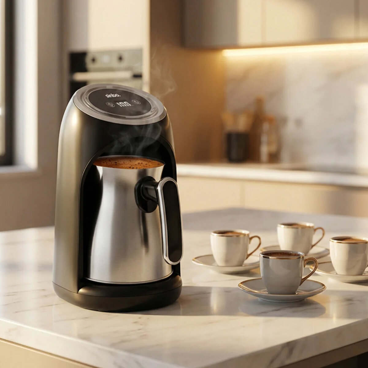 SİNBO SCM-2984 ELEKTRİKLİ TÜRK KAHVESİ MAKİNESİ ( 4 FİNCAN ) (SESLİ UYARI & TAŞMA ÖNLEYİCİ SİSTEM)*4