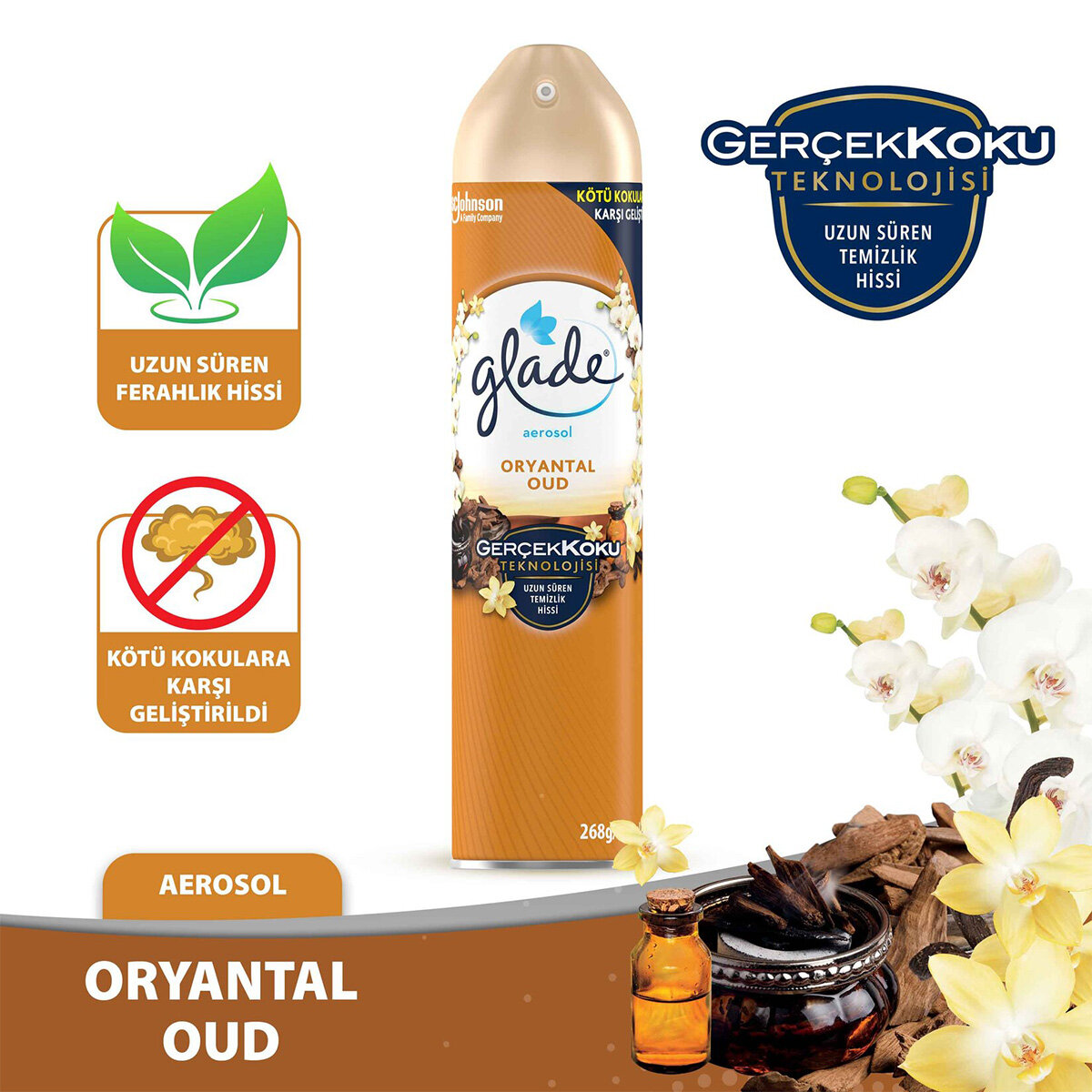 GLADE AEROSOL ORYANTAL OUD ORTAM ODA KOKUSU SPREY ( 300ML )*12=K