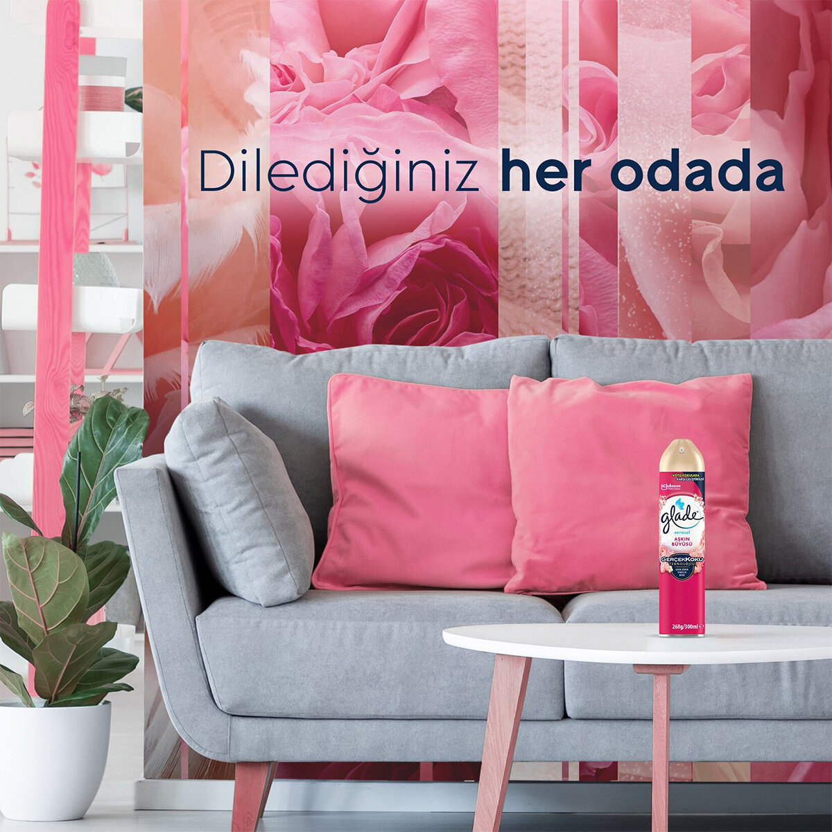 GLADE AEROSOL AŞKIN BÜYÜSÜ ORTAM ODA KOKUSU SPREY ( 300ML )*12=K