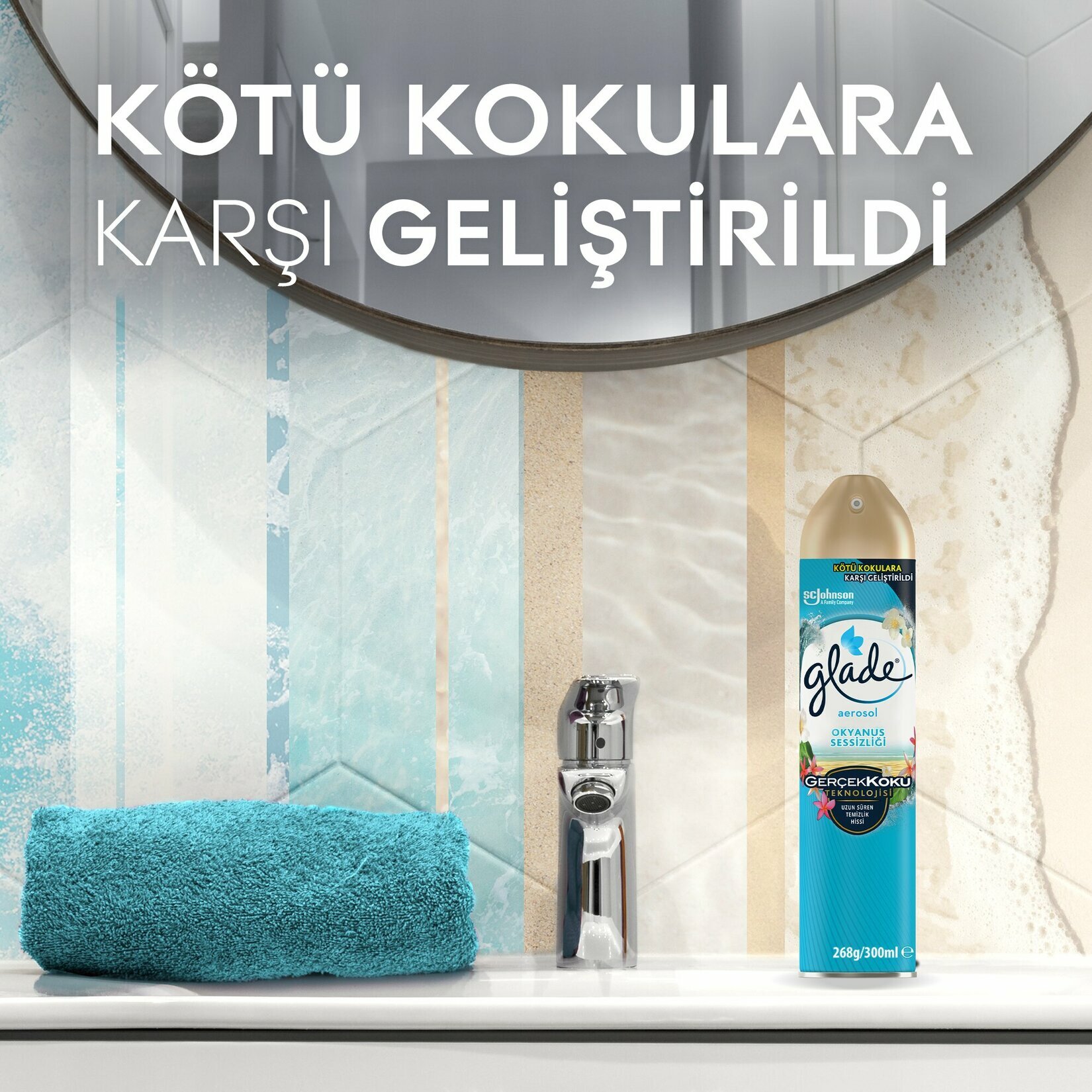 GLADE AEROSOL OKYANUS ORTAM ODA KOKUSU SPREY ( 300ML )*12=K