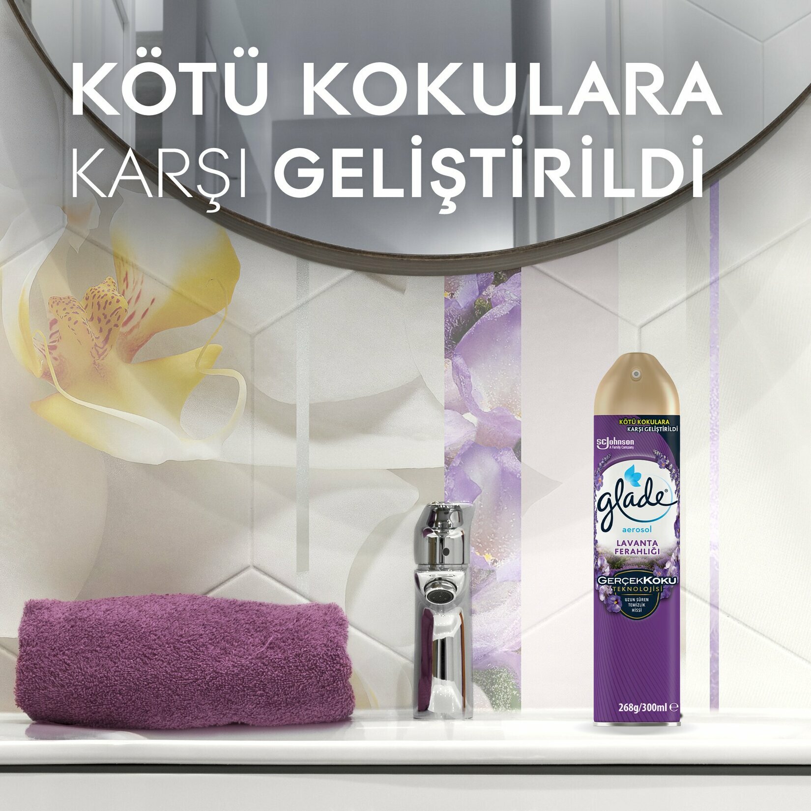 GLADE AEROSOL LAVANTA ORTAM ODA KOKUSU SPREY ( 300ML )*12=K