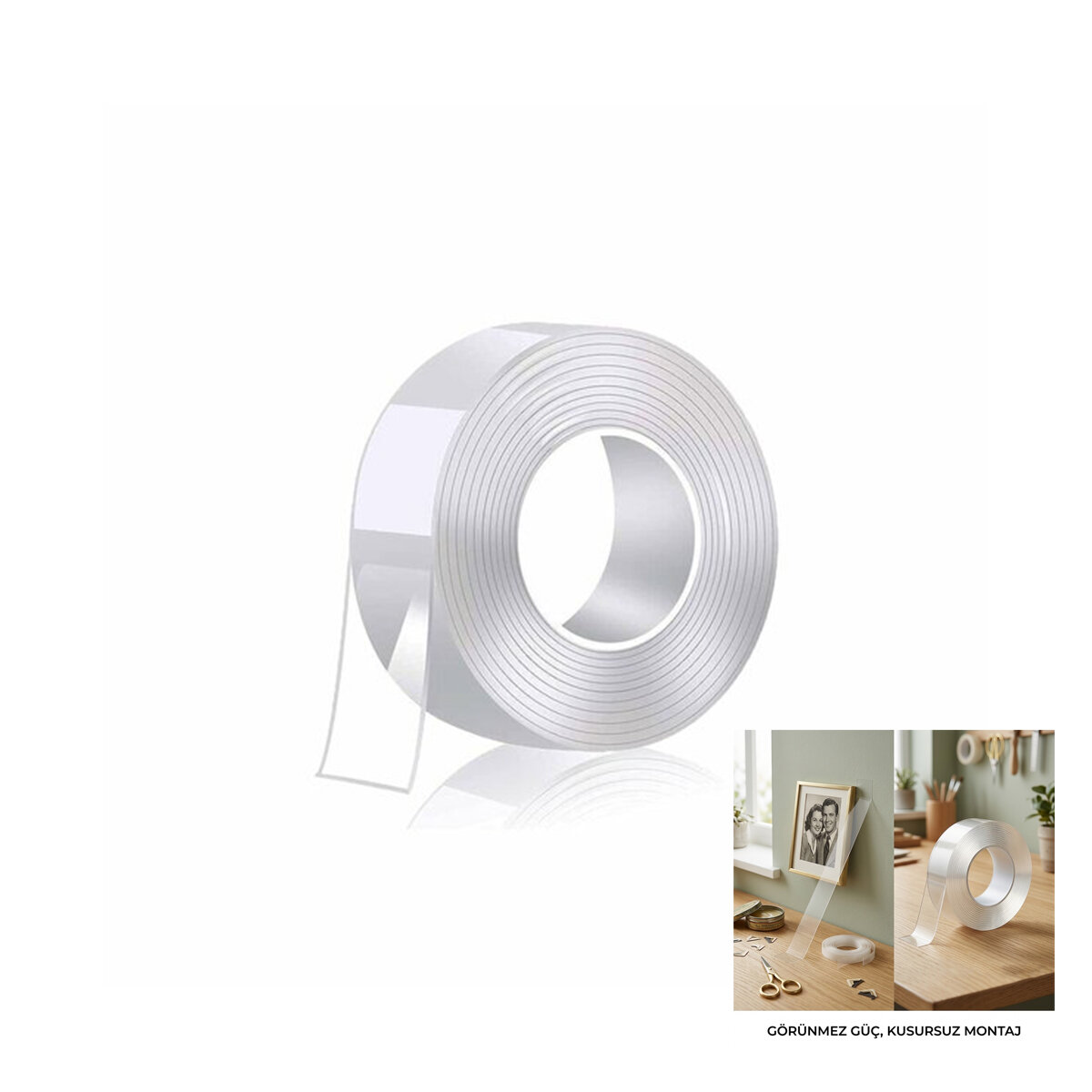 DMAX DMX-4621 ( 28MMX2MT ) ( NANO BANT ) ( ŞEFFAF ) ( ÇİFT TARAFLI ) BANT*20X14