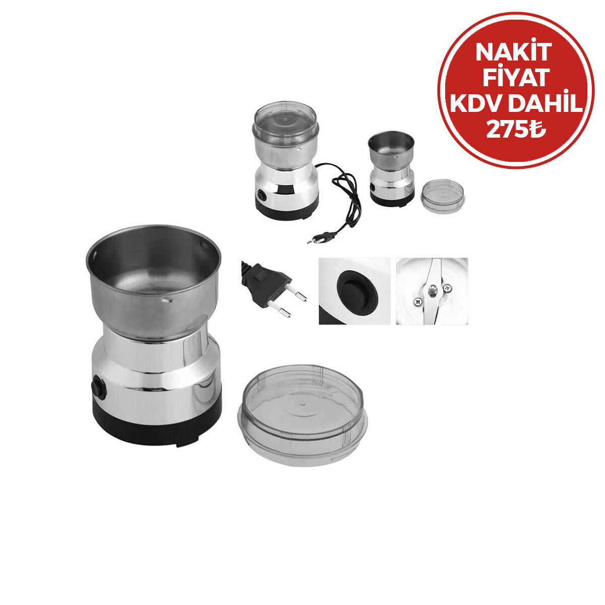 BGC NM-8300 ELECTRİC GRİNDER LÜX PRATİK ( ELEKTRİKLİ ) ÇELİK ÖĞÜTÜCÜ ( 200W ) ( 50GR )*36