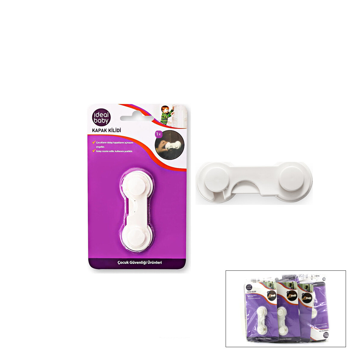 İDEAL BABY IDE-03 KAPAK KİLİT ( ÇOCUK EMNİYET )*24X10