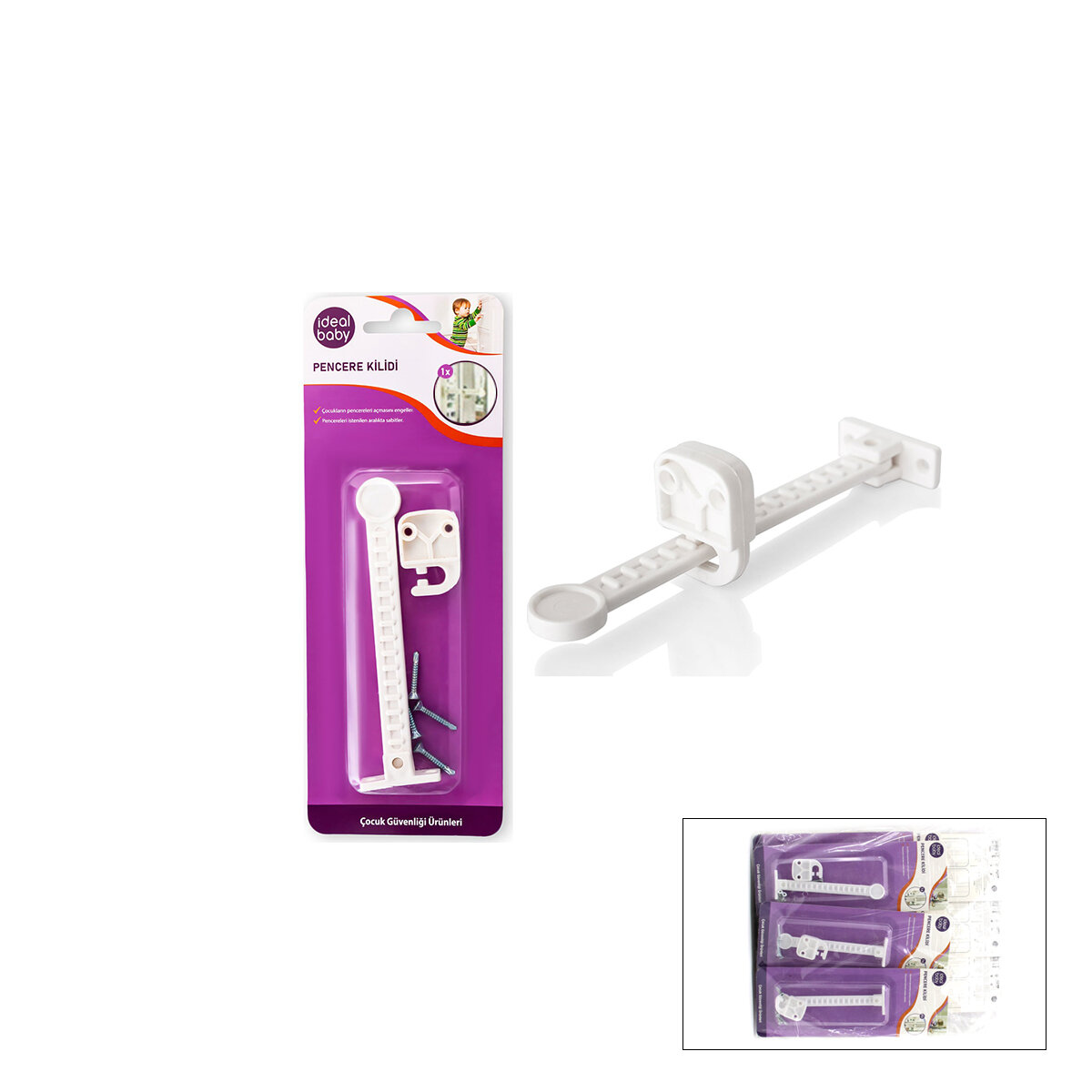 İDEAL BABY IDE-09 AYARLI PENCERE KİLİT ( ÇOCUK EMNİYET )*24X10