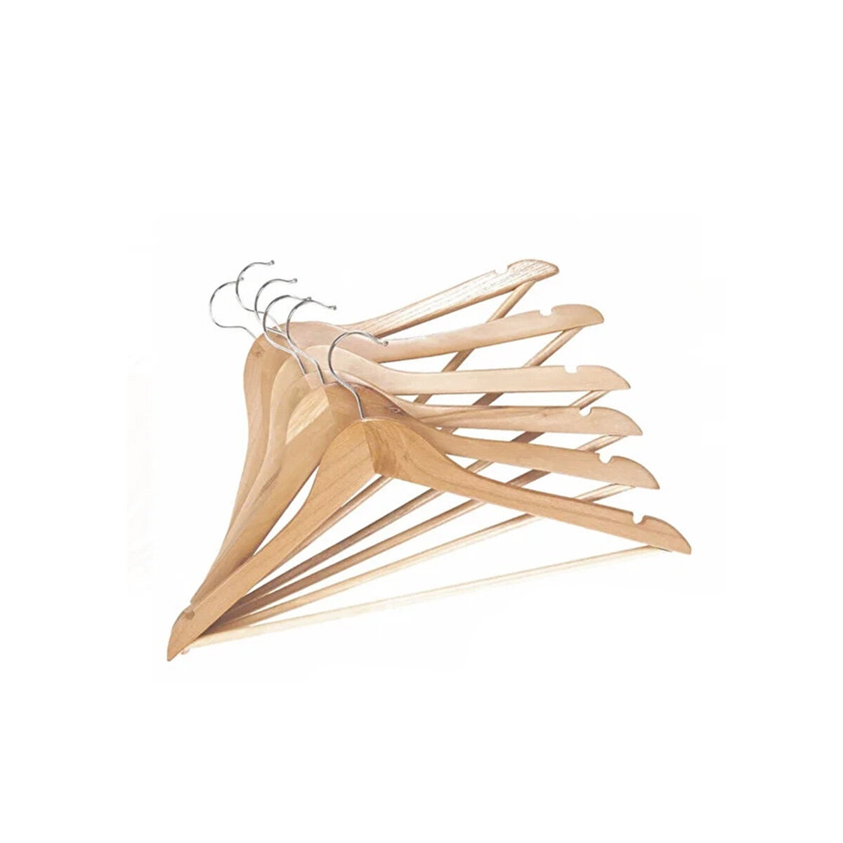 ASKICIM ( 6PCS ) ( LÜKS AHŞAP ) ELBİSE ASKISI ( VERNİKLİ )*20=K