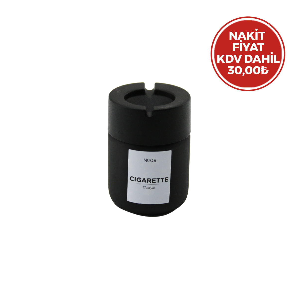 QLUX C-00549 ( 212CC ) ( SİYAH CAM ) KÜLLÜK ( SİYAH PLASTİK KAPAK ) ( ( NO-08 CIGARETTE & KÜL TABLASI )*40=K
